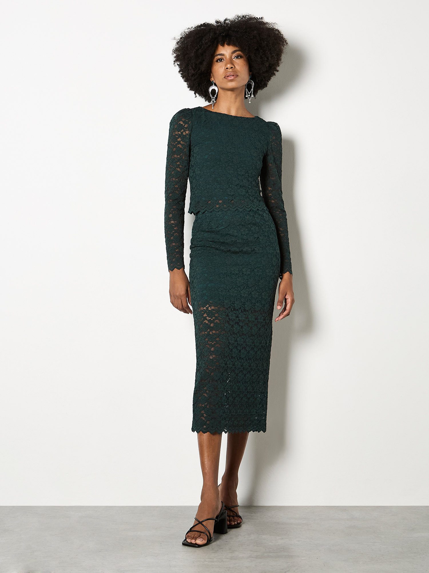 Apricot Spitzentop Cropped Top aus Spitze günstig online kaufen