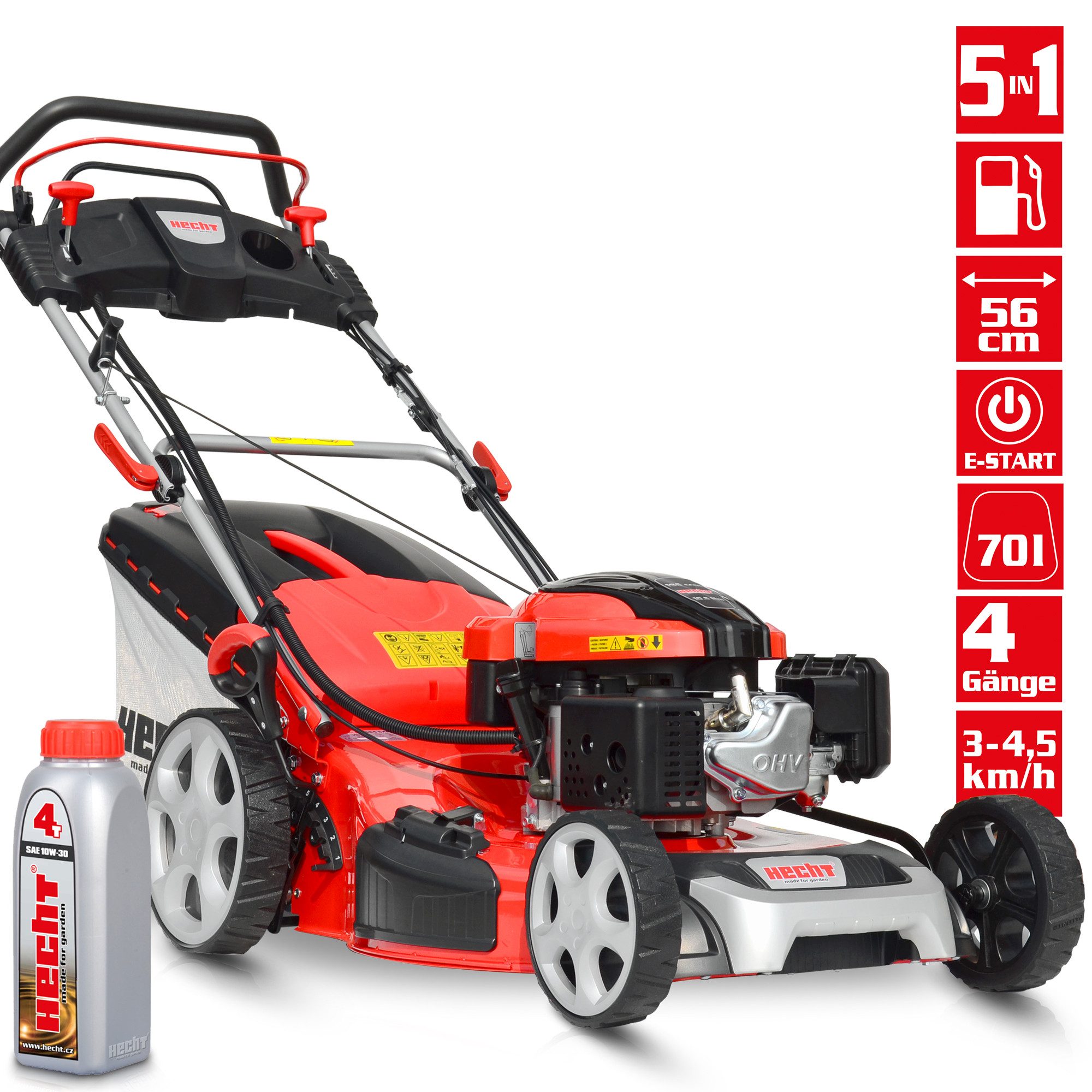 Hecht Benzinrasenmäher 5564 SXE mit Antrieb Elektrostart Mulchkit, 56 cm Sc günstig online kaufen