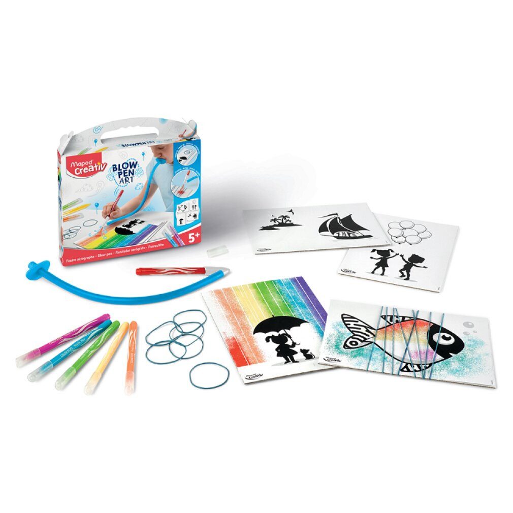 MAPED Filzstift Blow Pen String Art (Schlauch,Stifte,Blidvorlagen,Gummi)