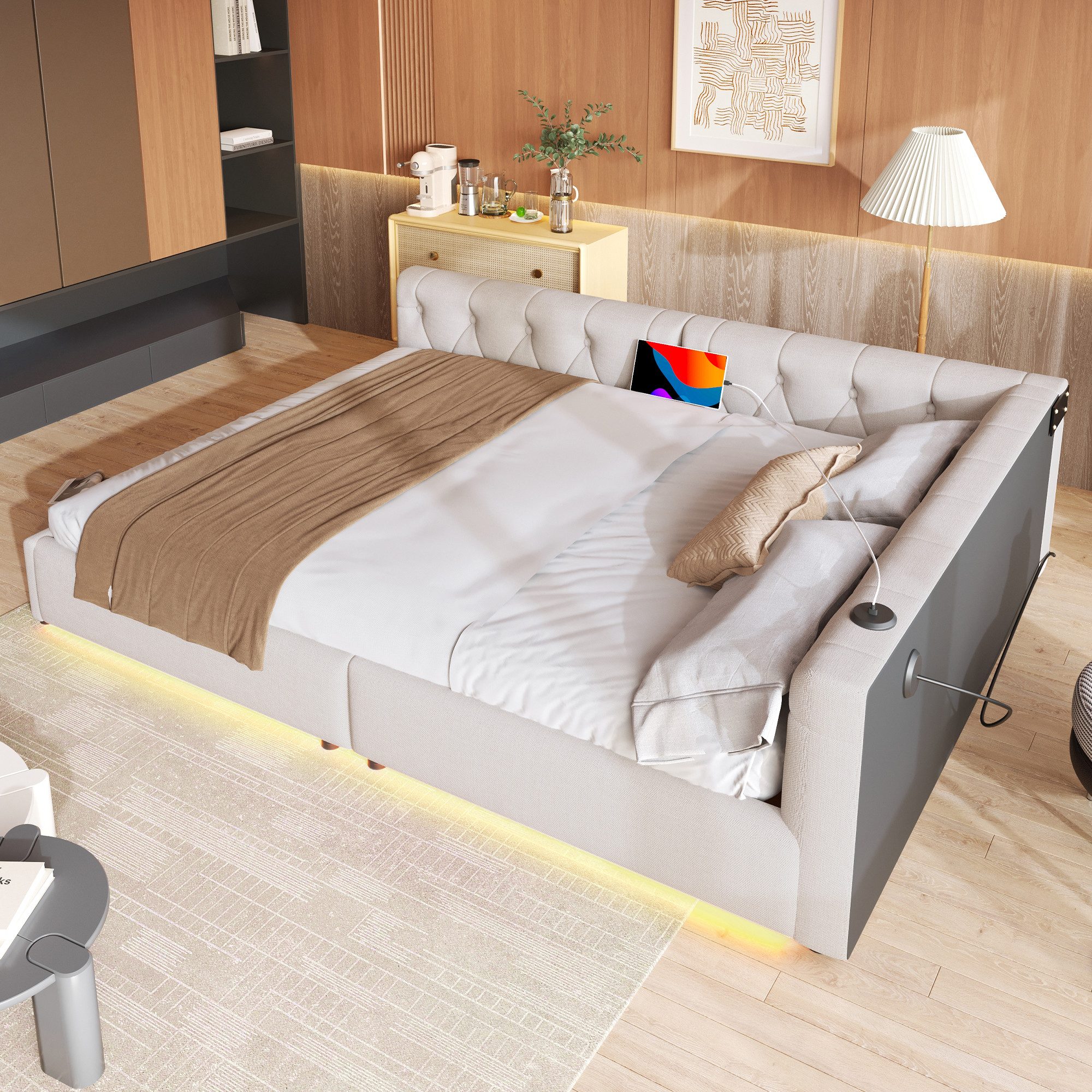 STILVORA Schlafsofa 140x200 mit LED-Licht,Tagesbett Daybett günstig online kaufen