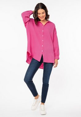 SUBLEVEL Langarmbluse Musselin Oversize Bluse