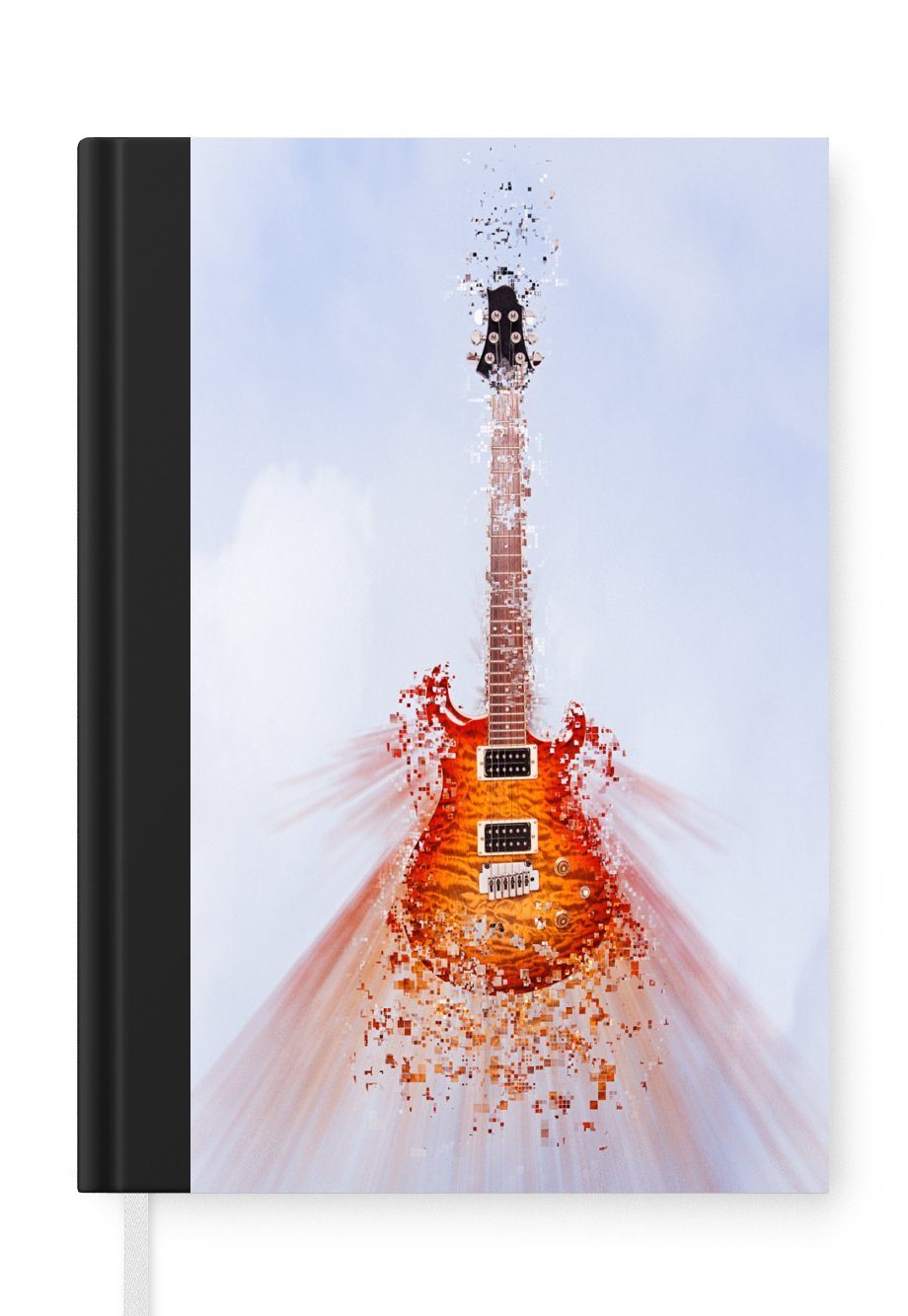 MuchoWow Notizbuch Eine E-Gitarre in der Luft, Journal, Merkzettel, Tagebuch, Notizheft, A5, 98 Seiten, Haushaltsbuch