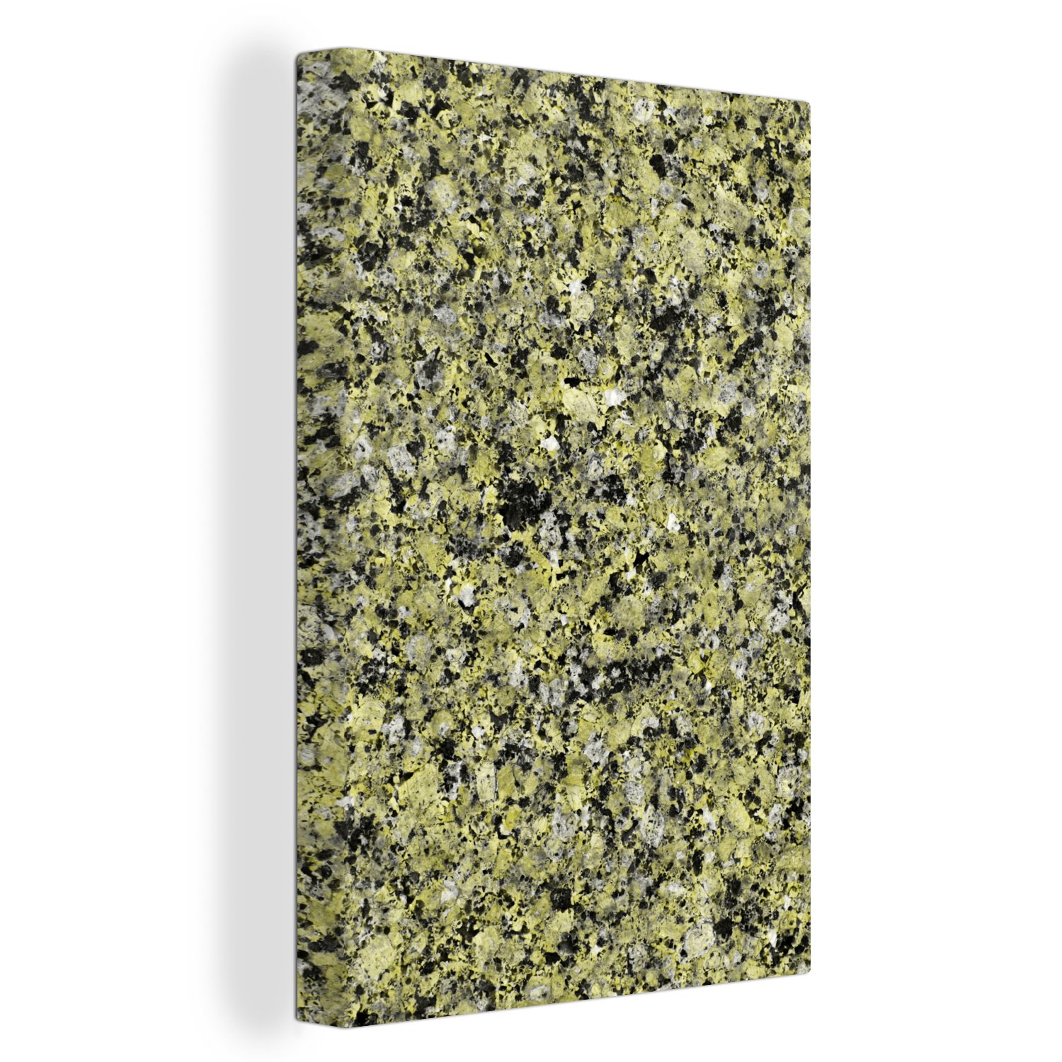 OneMillionCanvasses® Leinwandbild Schwarz - Grün - Granit - Kristall, (1 St), Leinwandbild fertig bespannt inkl. Zackenaufhänger, Gemälde, 20x30 cm