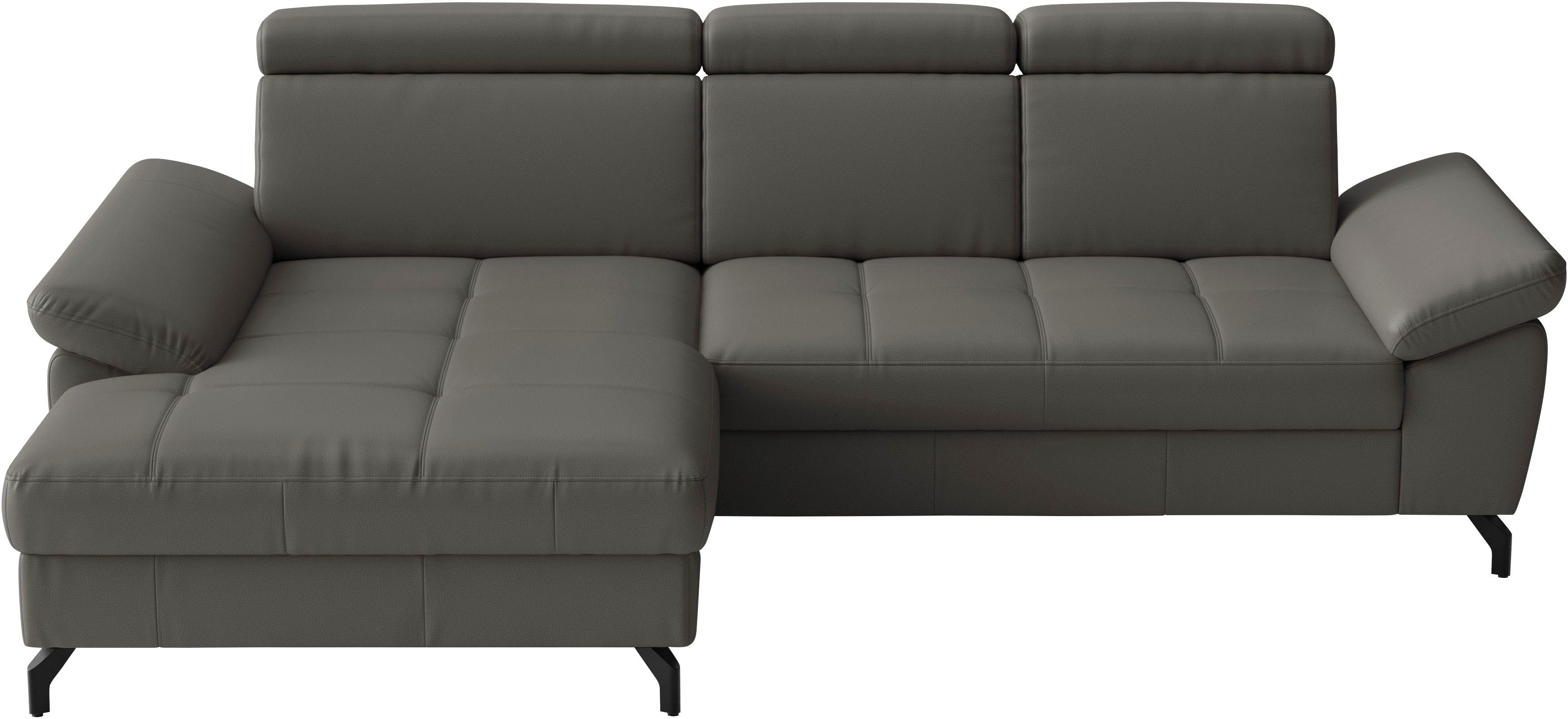 sit&more Ecksofa Vanity L-Form, Leder, B: 264 cm, mit Sitz-, Kopf u. Armteilverstellung, Couch optional mit Schlaffunktion & Bettkasten, in Leder