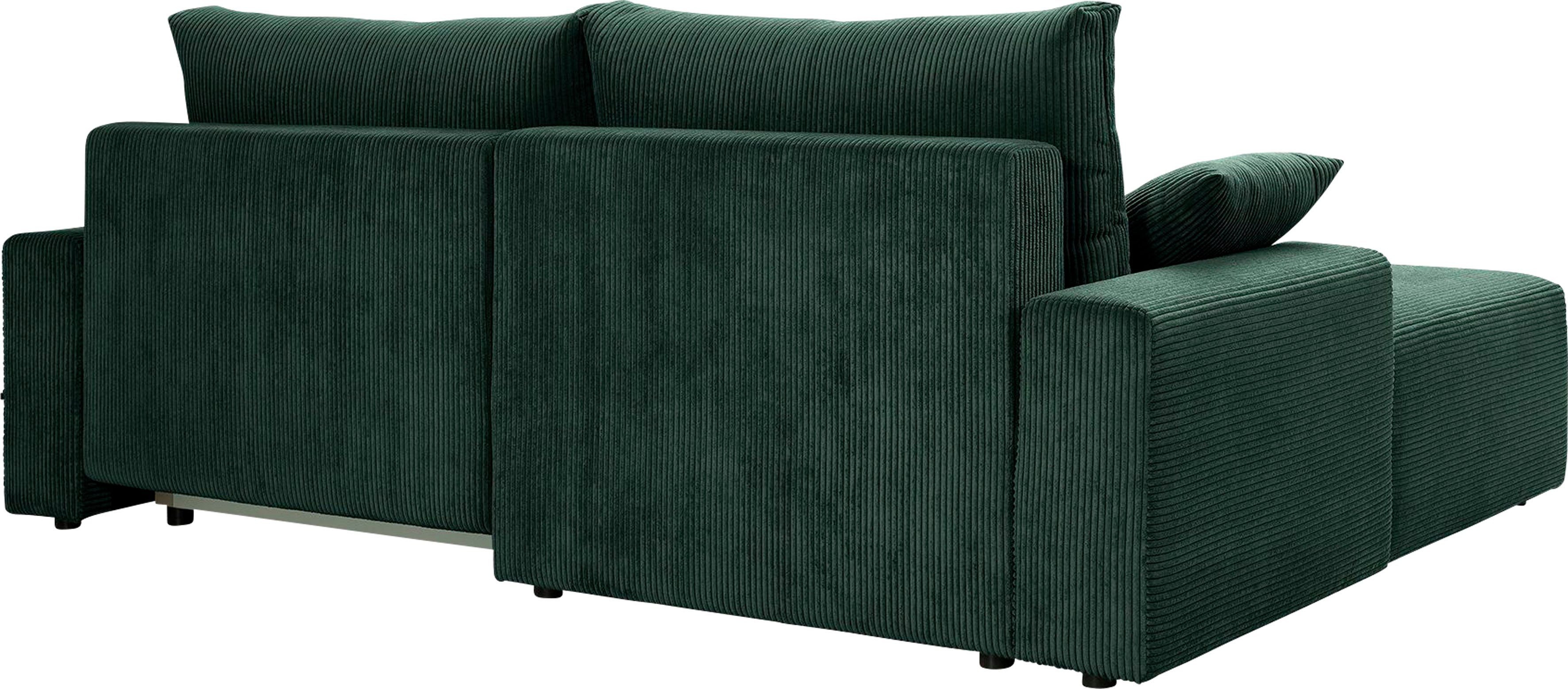 exxpo pine inklusive sofa Ecksofa Bettkasten - Cord-Farben in verschiedenen Bettfunktion fashion Orinoko, und