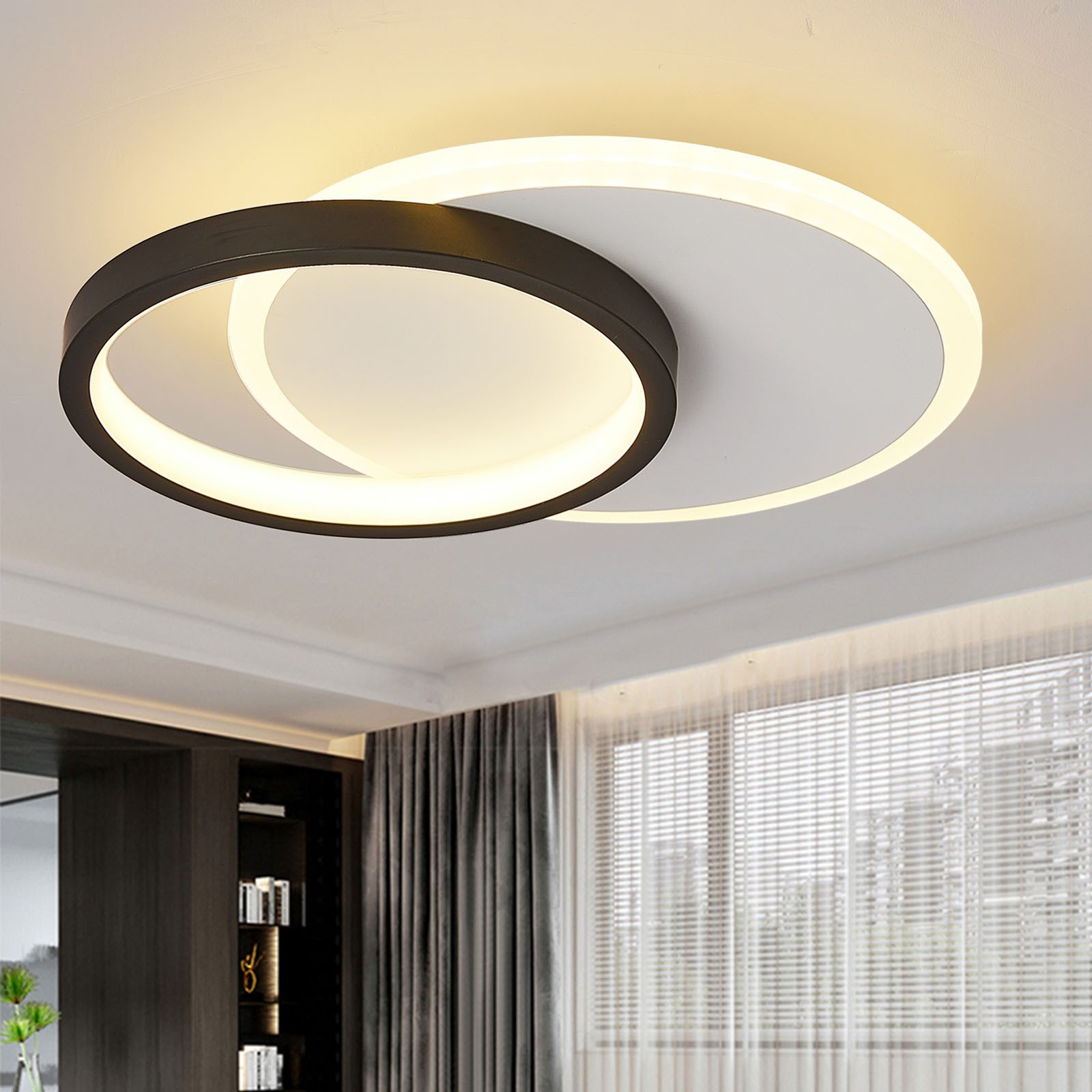 style home LED Deckenleuchte 24W Deckenlampe Metall Lampe Warmweiß 3000K, L günstig online kaufen