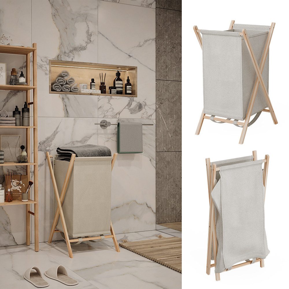 Vicco Wäscheschrank Bruno, Beige/Holz, 40 x günstig online kaufen