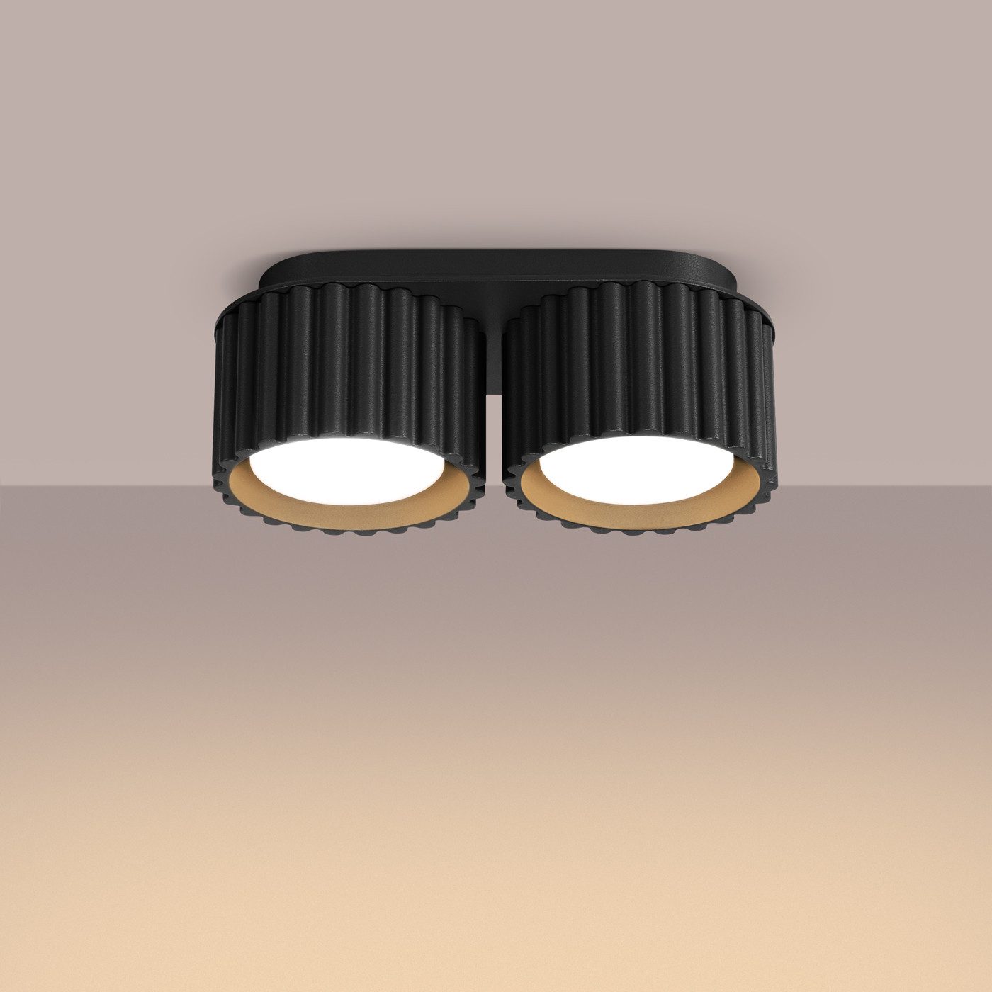SOLLUX lighting Deckenleuchte Plafond Aura 2 Schwarz Gx53, Nicht enthalten
