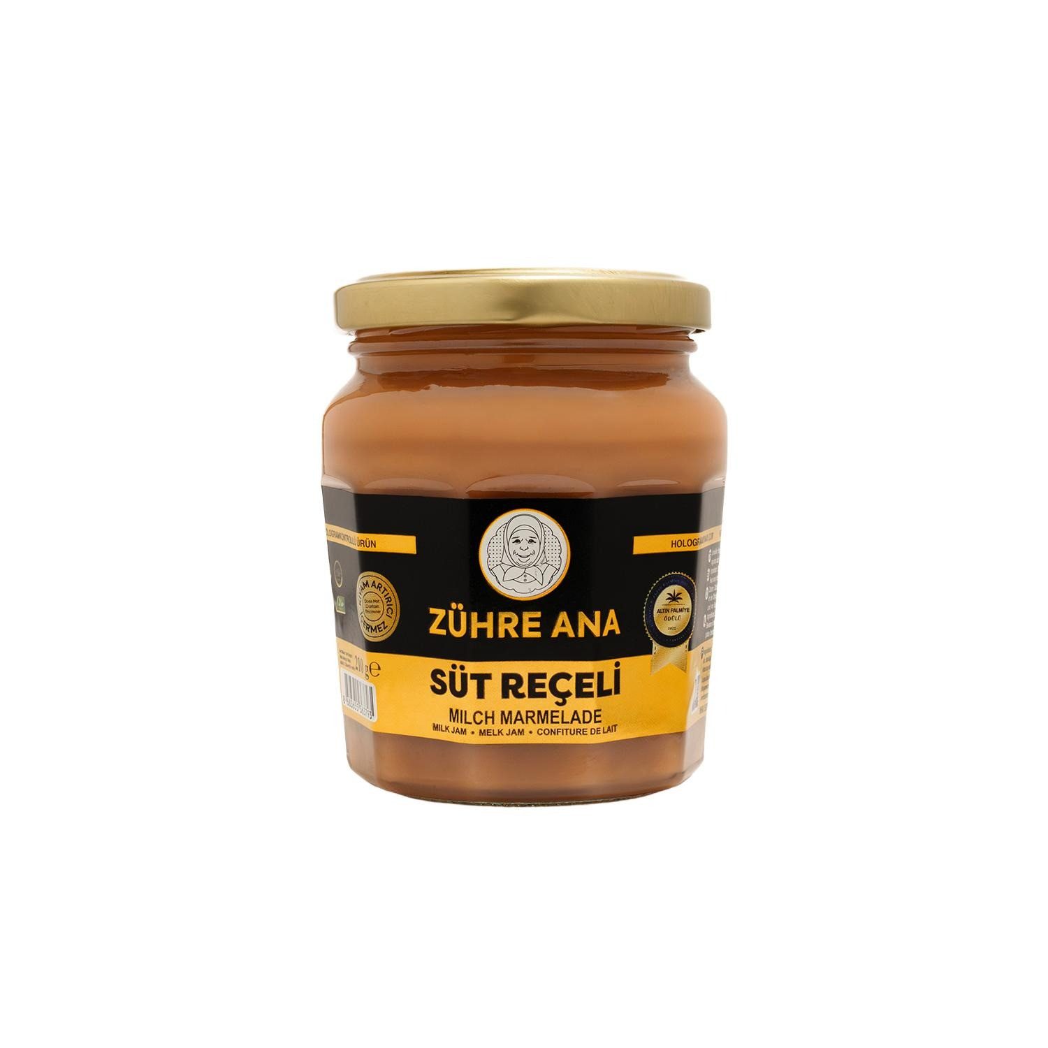 Zühre Ana® Süßungsmittel Milch Marmelade 210g–Cremiger Brotaufstrich im Glas Milchkaramellcreme, 210 g, Natürlich, ideal für Frühstück und Süßigkeiten
