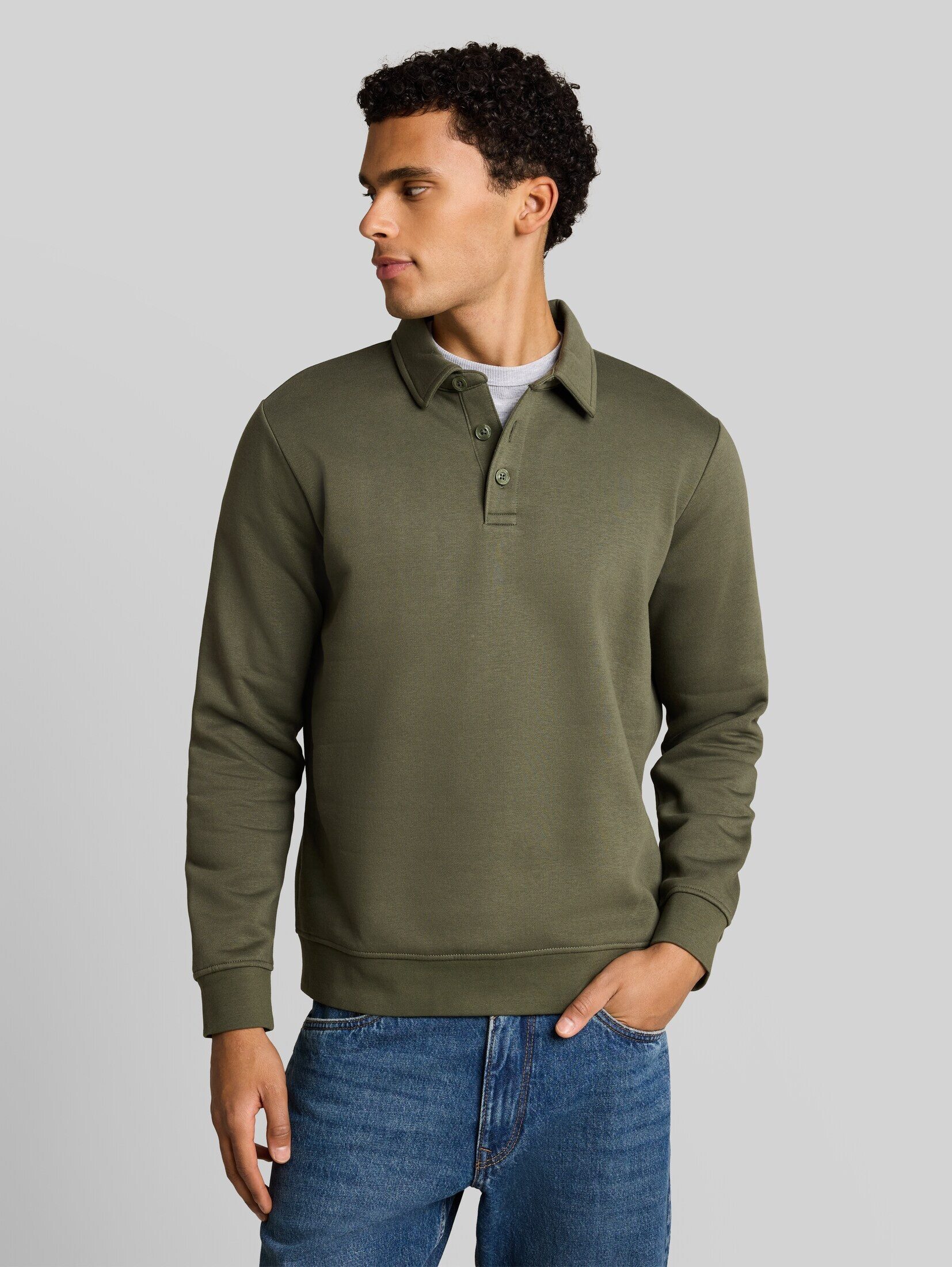 TOM TAILOR Denim Sweatshirt Strick & Sweatshirts Sweatshirt mit Polokragen