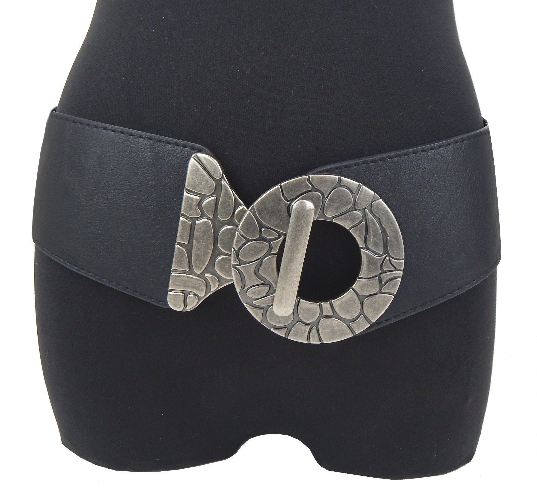 Ella Jonte Stretchgürtel schwarz oder braun mit silberfarbenen dekorativem günstig online kaufen