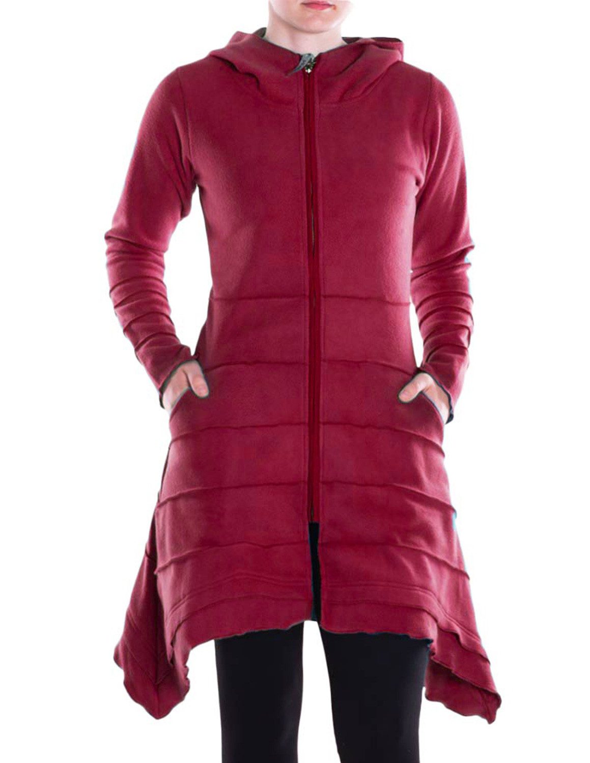 Vishes Kapuzenfleecejacke Damen Kapuzenjacke lang Elfen günstig online kaufen