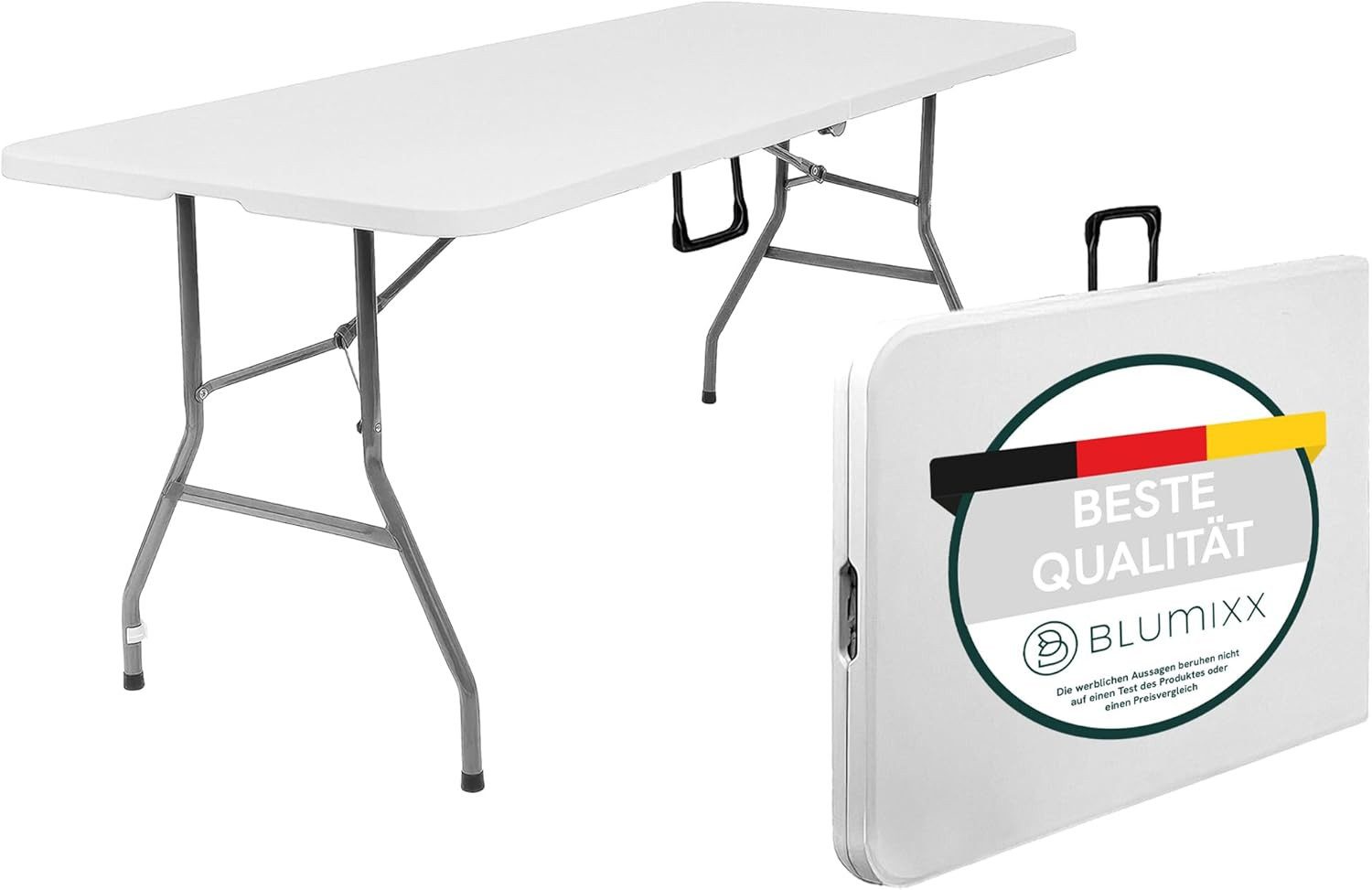 Blumixx Campingtisch klappbar 180x74x74 - Klapptisch mit Tragegriff - stabil & wetterfest (1-St)
