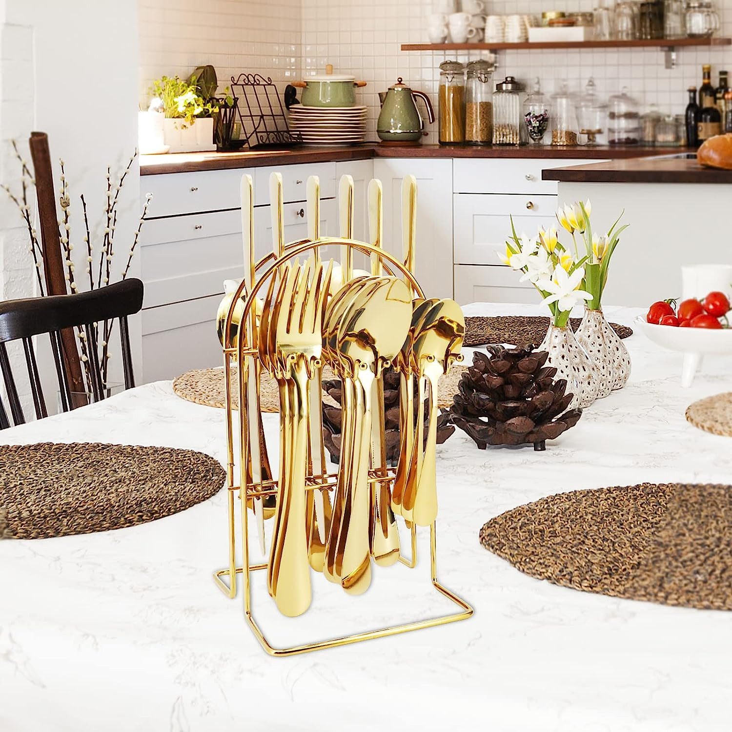 ibettertec Besteck-Set Besteckset,30 Stück Edelstahl Besteck Set 6 Personen,Spiegelpoliert, 6 Personen