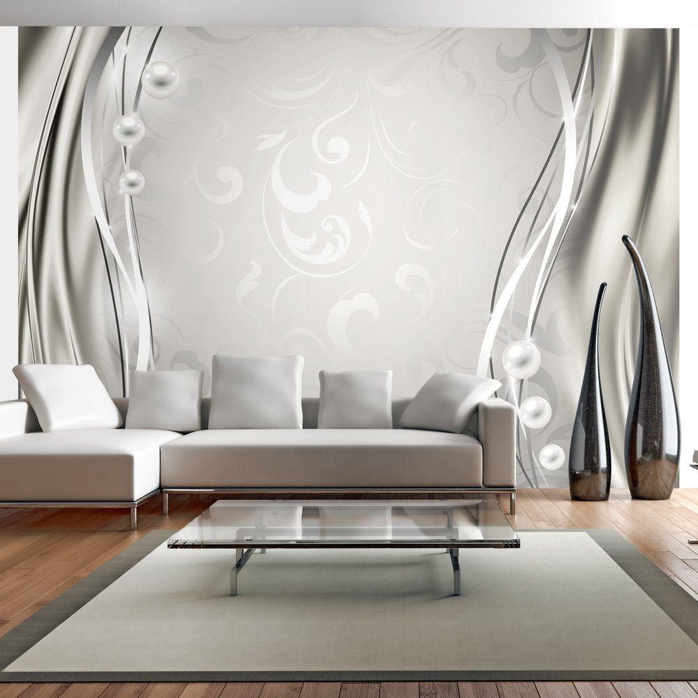 Tapete Design m, Vliestapete Curtain KUNSTLOFT halb-matt, 3x2.1 lichtbeständige Silver