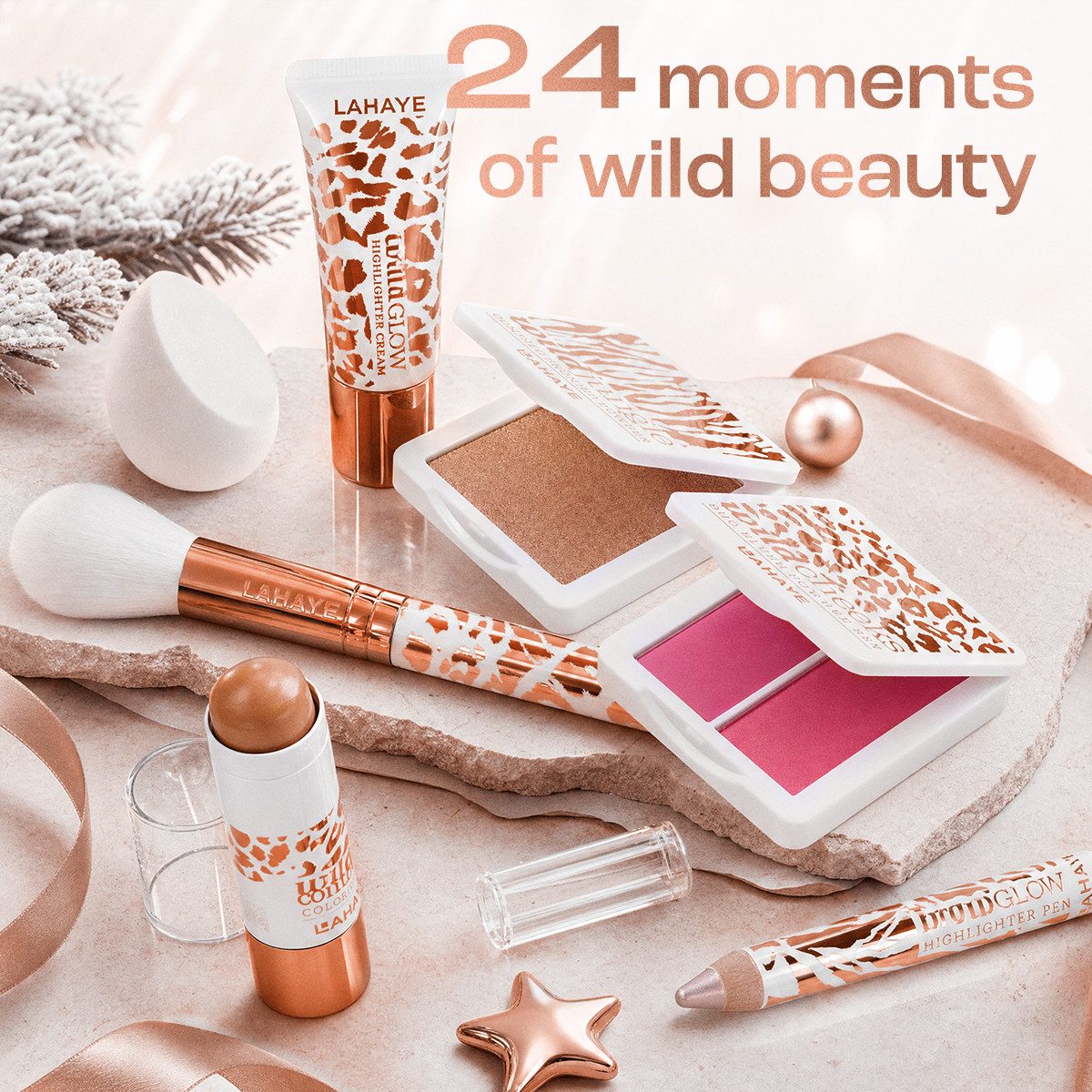 LAHAYE Adventskalender Make-up "WILD X-MAS" 2026, Perfekte Geschenk für Weihnachten (Set), 24 Beauty-Überraschungen – Bild 4 von 5