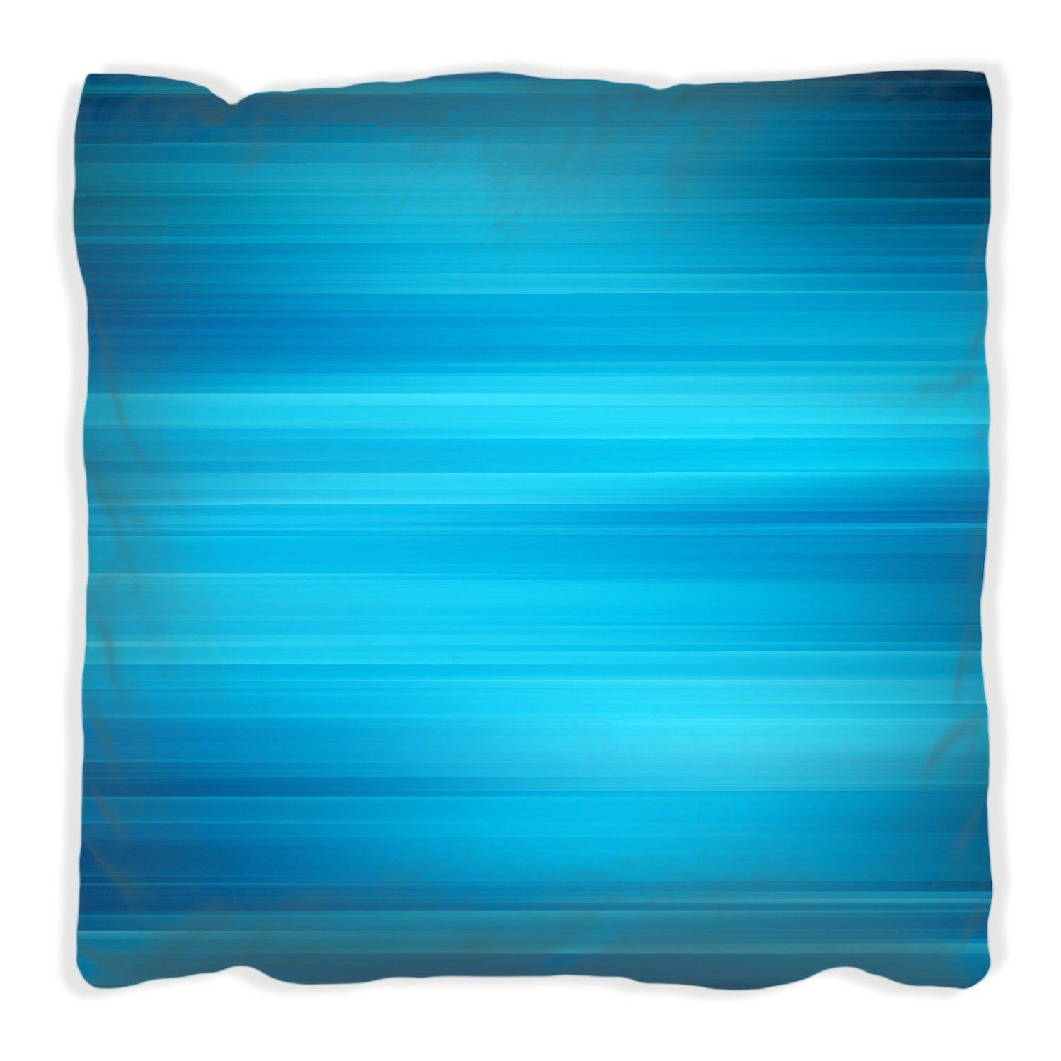 Wallario Dekokissen Blau und schwarz gestreift - Abstraktes Streifenmuster, handgenäht