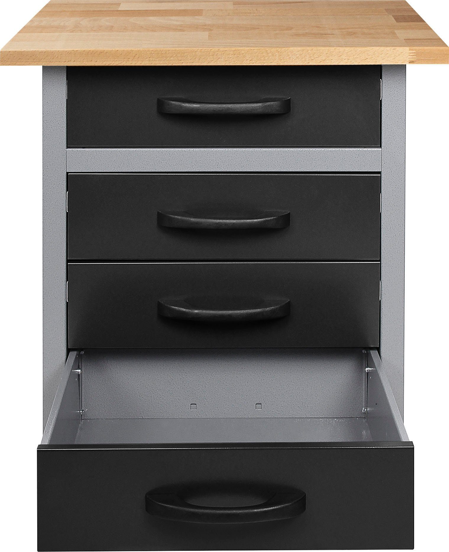 ONDIS24 Werkbank Bernd, (Set), höhenverstellbar, 4 Schubladen, ca. 60x60x85 cm