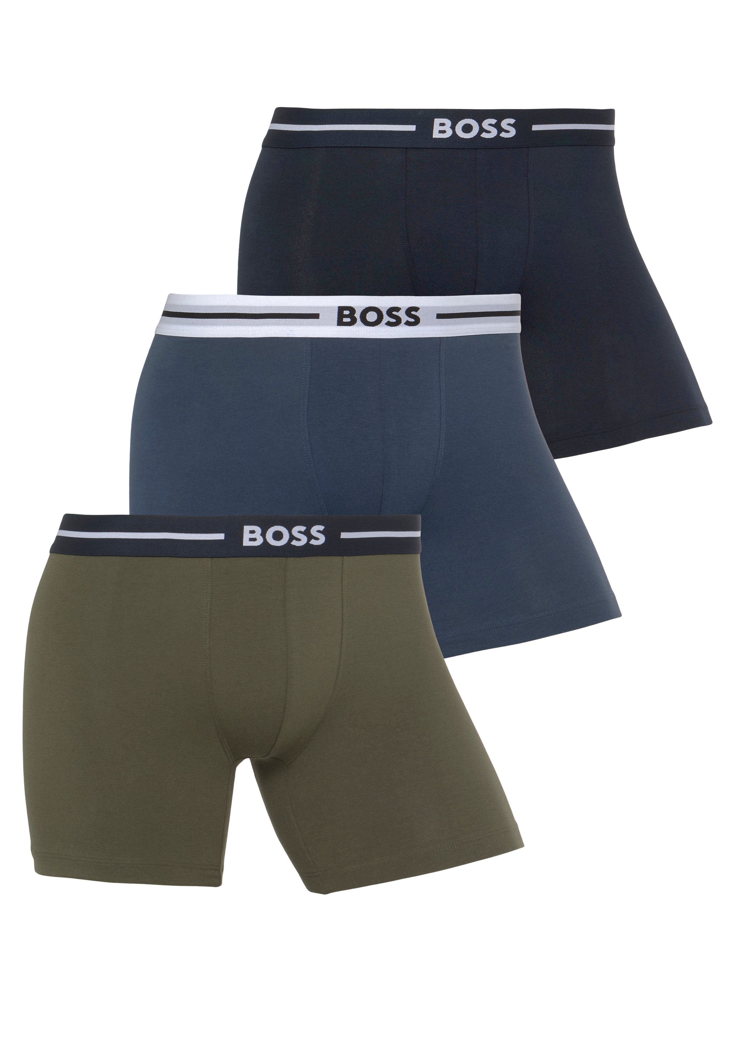 BOSS Boxer BoxerBr 3P Bold (Packung, 3-St) mit Logoschriftzug am Bund