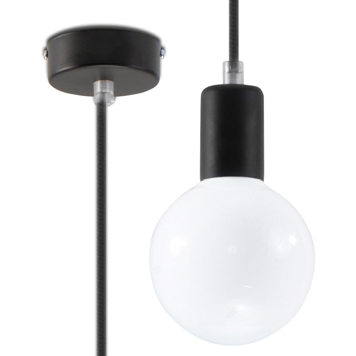 SOLLUX lighting Hängeleuchte Hängeleuchte Edison Schwarz, Nicht enthalten