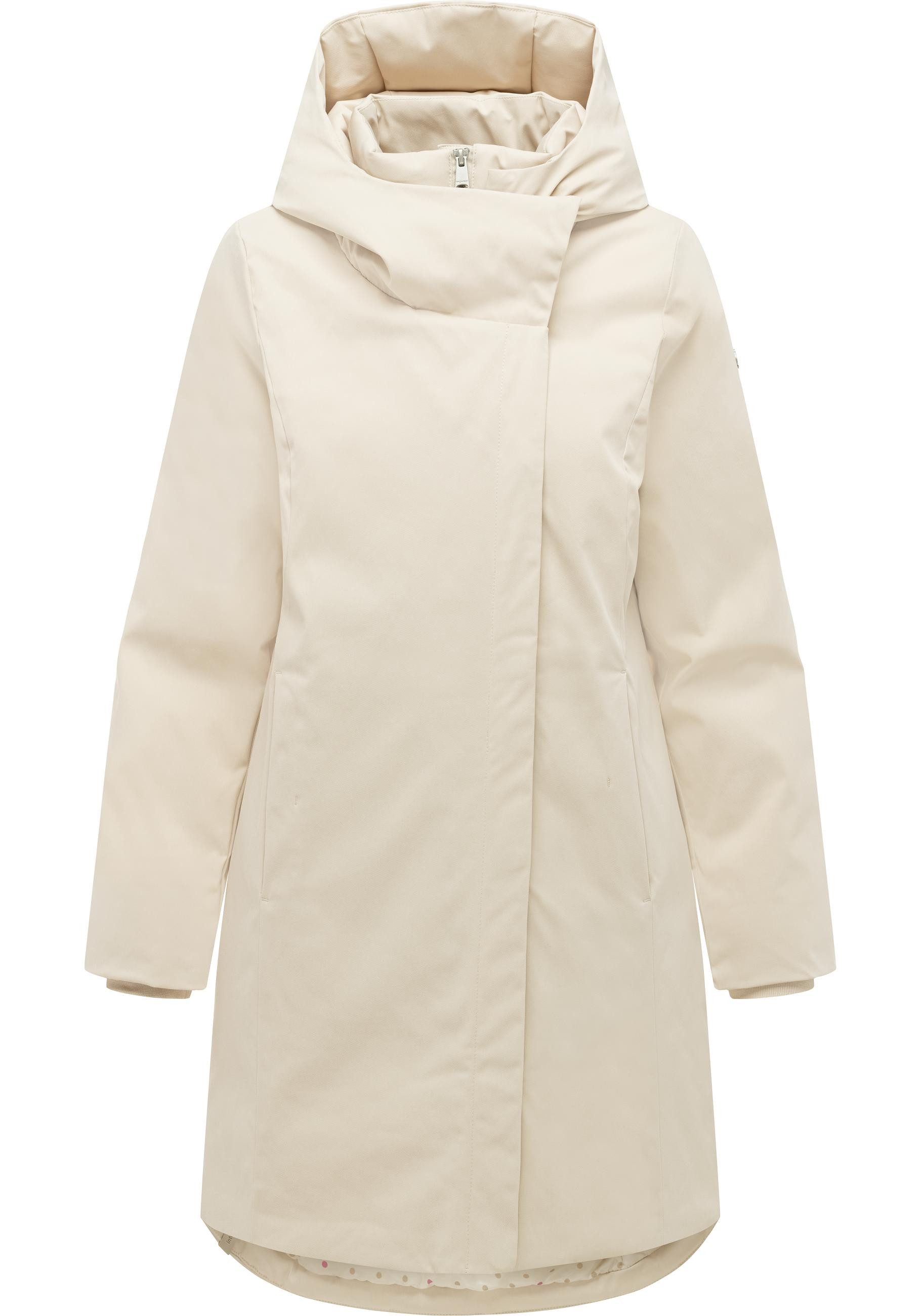 Ragwear Kurzmantel Pavleen Y Griffiger Damen Mantel mit hohem Kragen