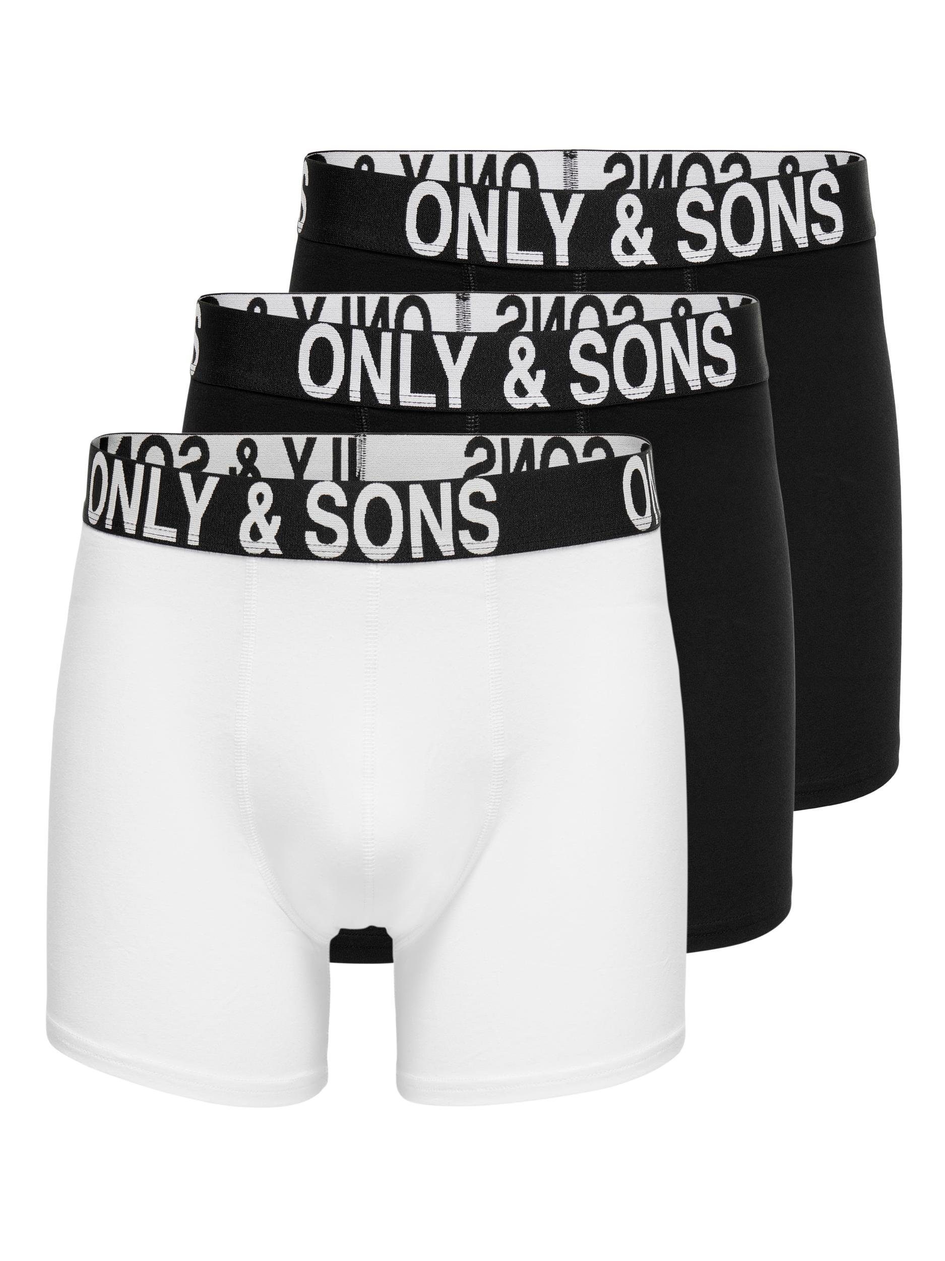 ONLY & SONS Trunk ONSFITZ WB BOLD LOGO TRUNK 3-PACK NOOS (Packung, 3-St) Black-white