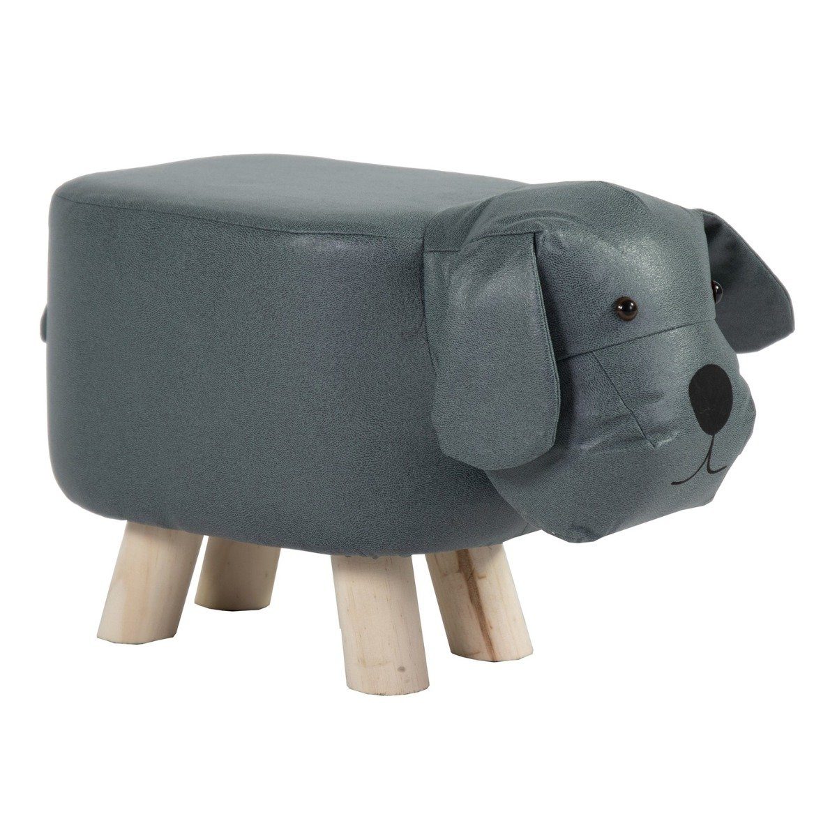 colourliving Kinderhocker Tierhocker Hund blau grau Kinderhocker Tier Hocker Holz Sitzhocker (1 St), exklusives Design