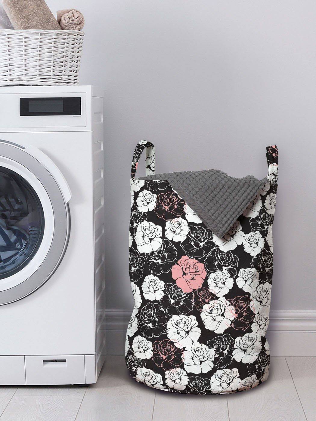 Griffen Abakuhaus Waschsalons, Romantische mit weiße Kordelzugverschluss Jahrgang Wäschesäckchen für Rosen rosa Wäschekorb