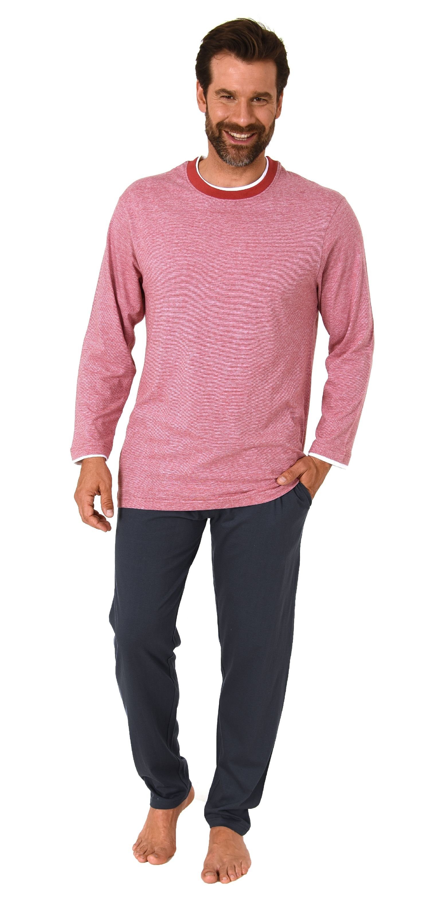 Normann Pyjama Herren langarm Schlafanzug in chilliger Optik - auch in Über günstig online kaufen