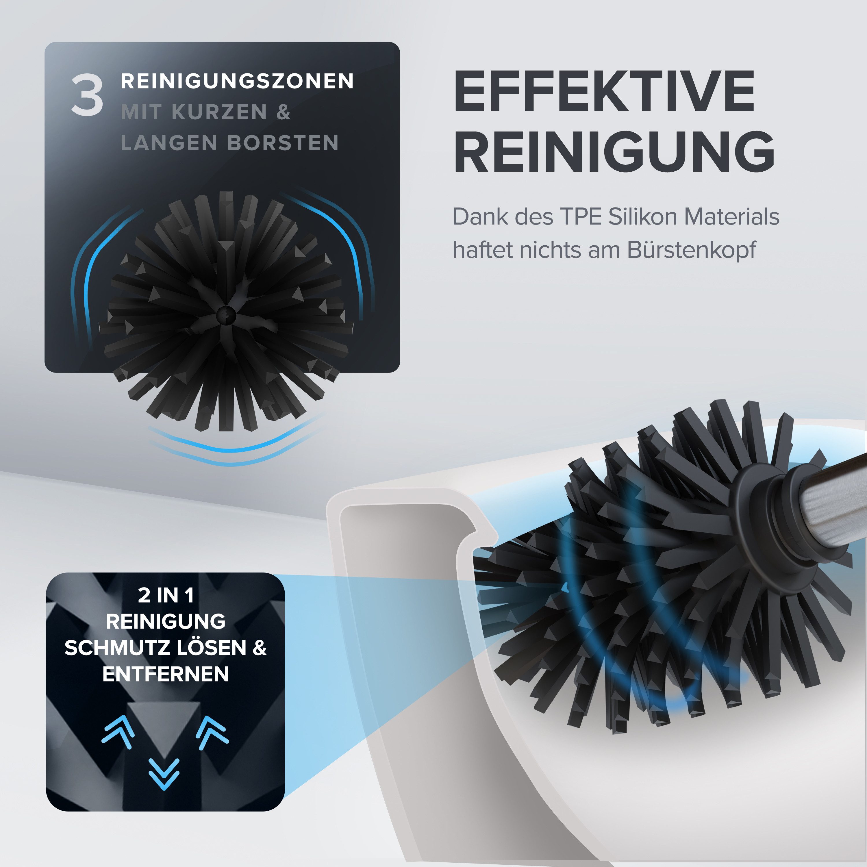 ovimar WC-Reinigungsbürste, (1-tlg), aus Edelstahl in Silber zur