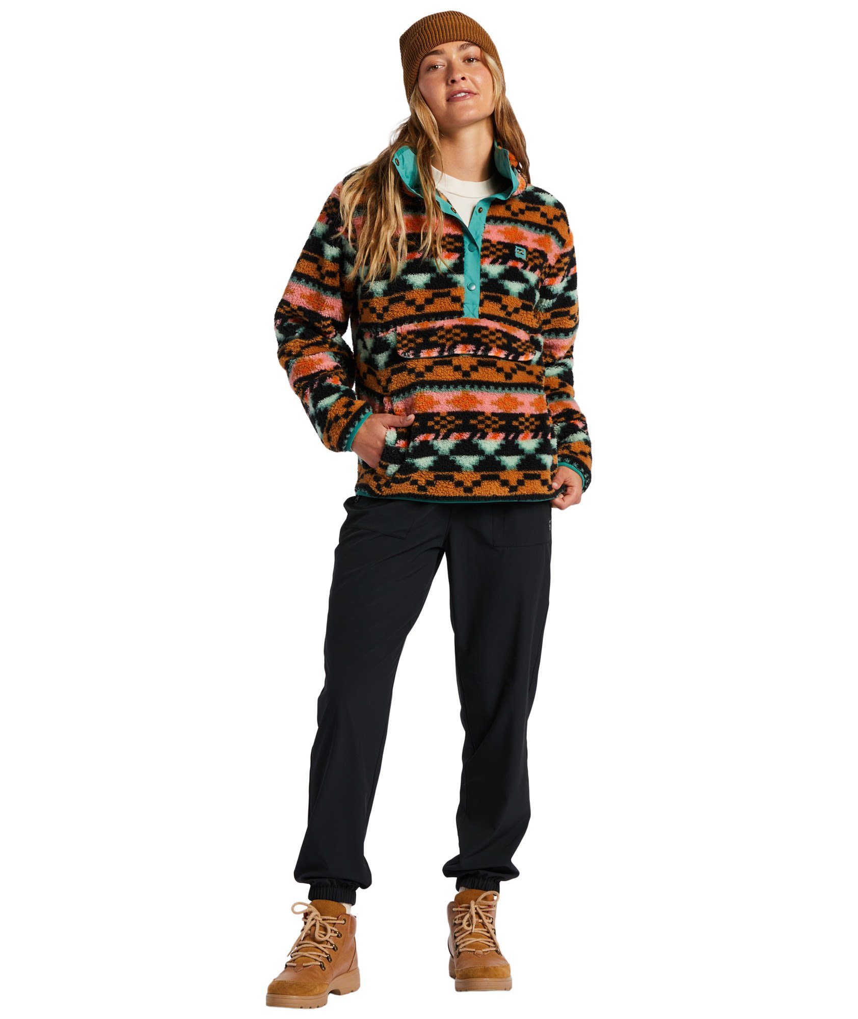 Switchback Multi Fleecepullover Damen W Billabong Billabong Pullover Sweater Black