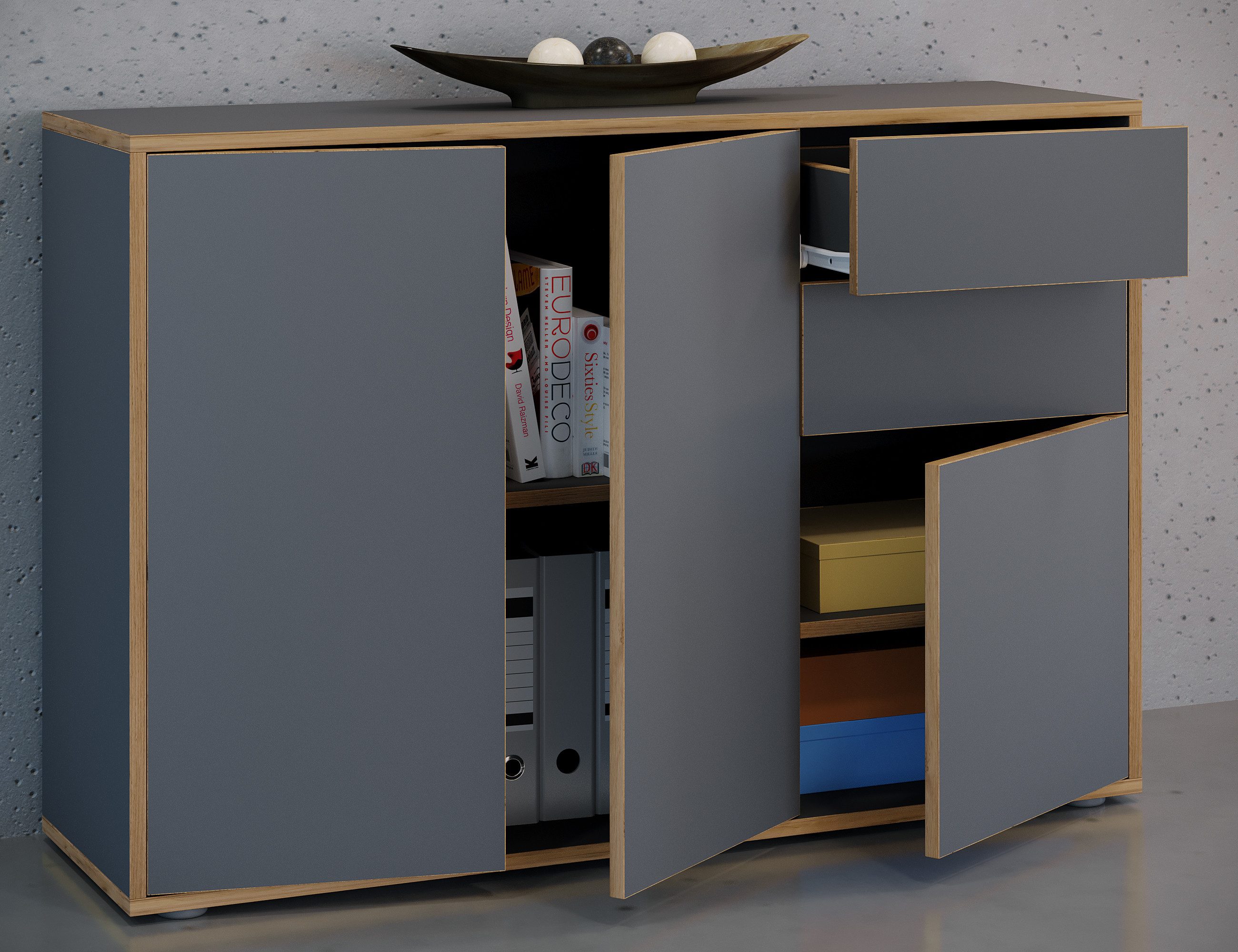 VCM Kommode Holz Kommode Sideboard Salia Breite 110 Schublade