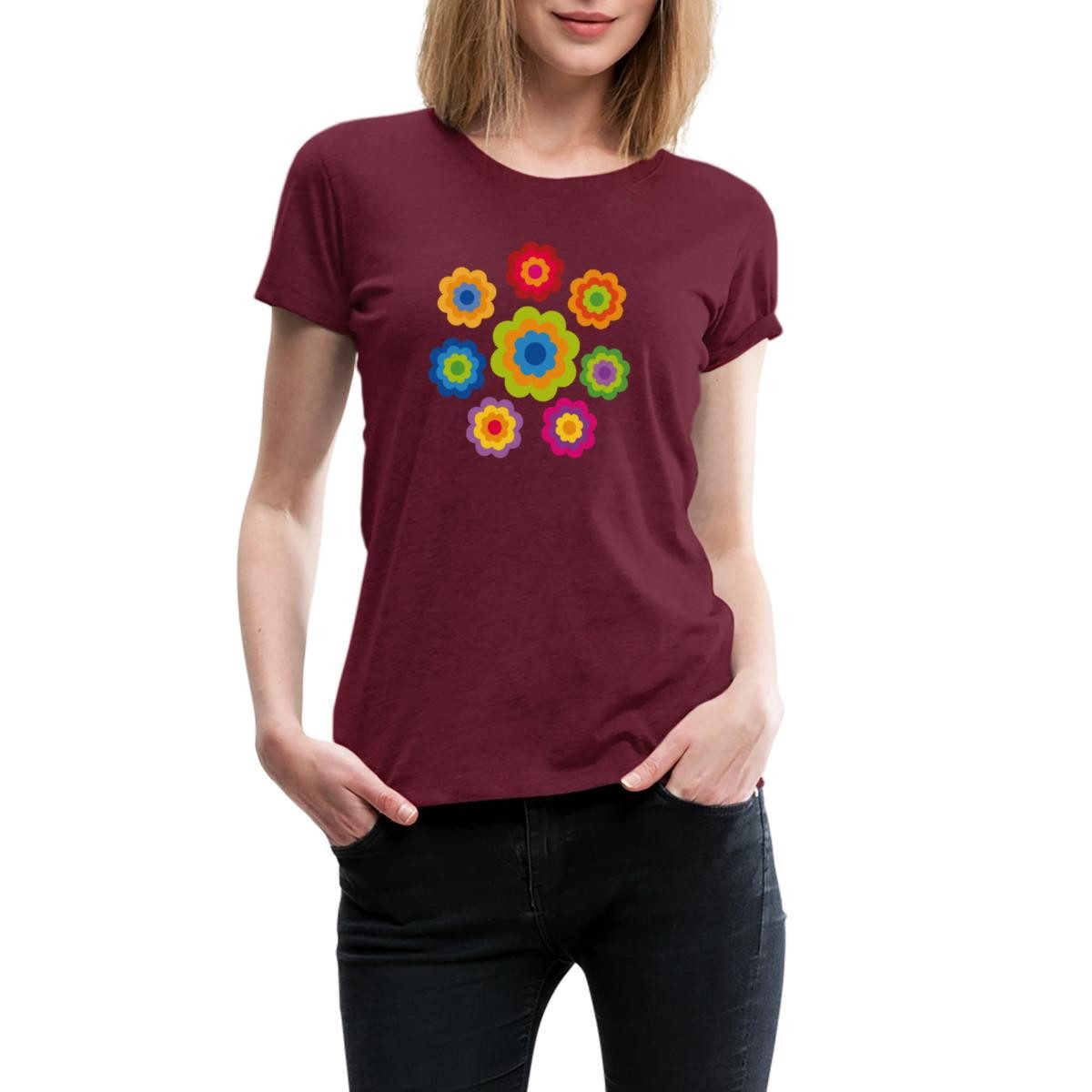 Spreadshirt T-Shirt 70er Jahre Hippie Flower günstig online kaufen