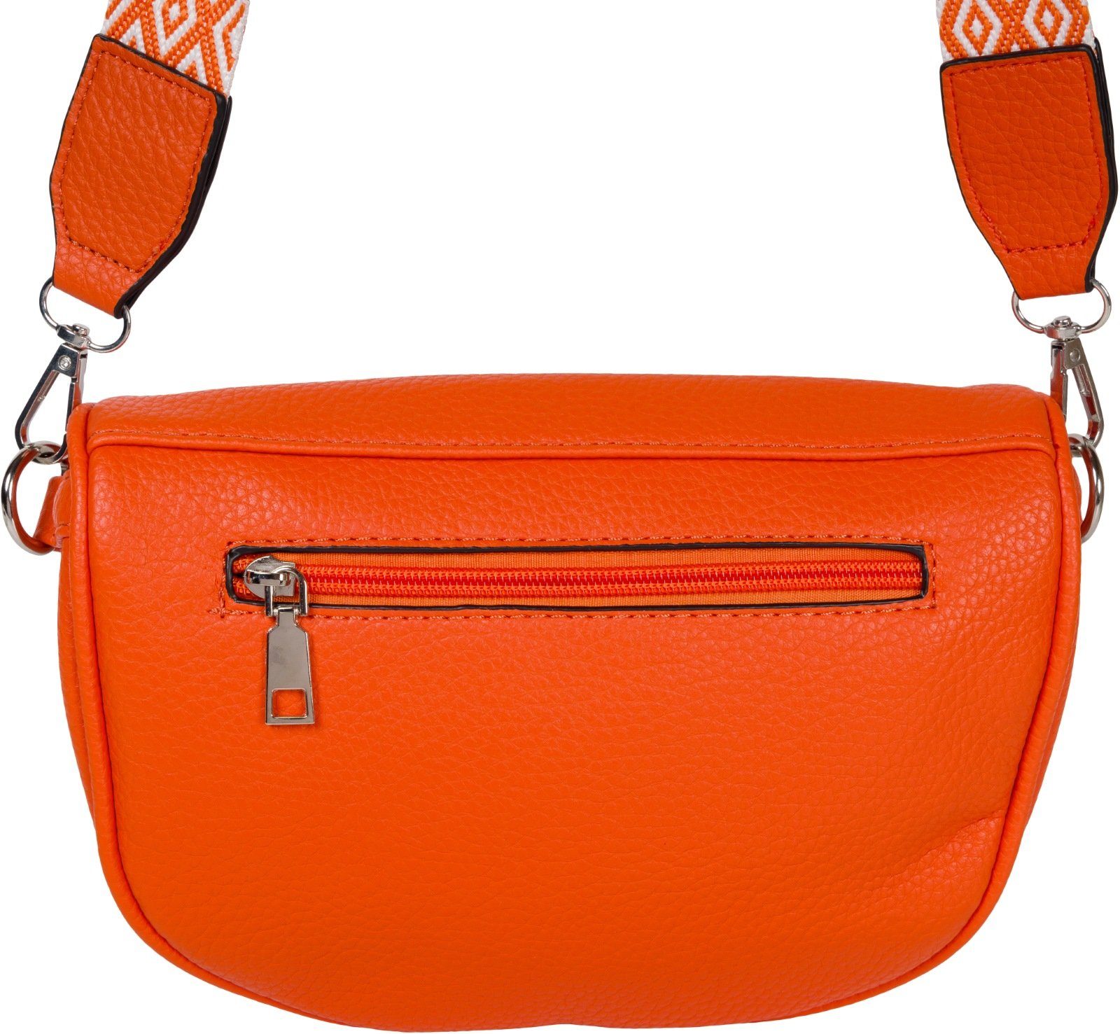 (1-tlg), Raute Crossbody Bag Umhängetasche styleBREAKER Zick-Zack Orange Halbmond