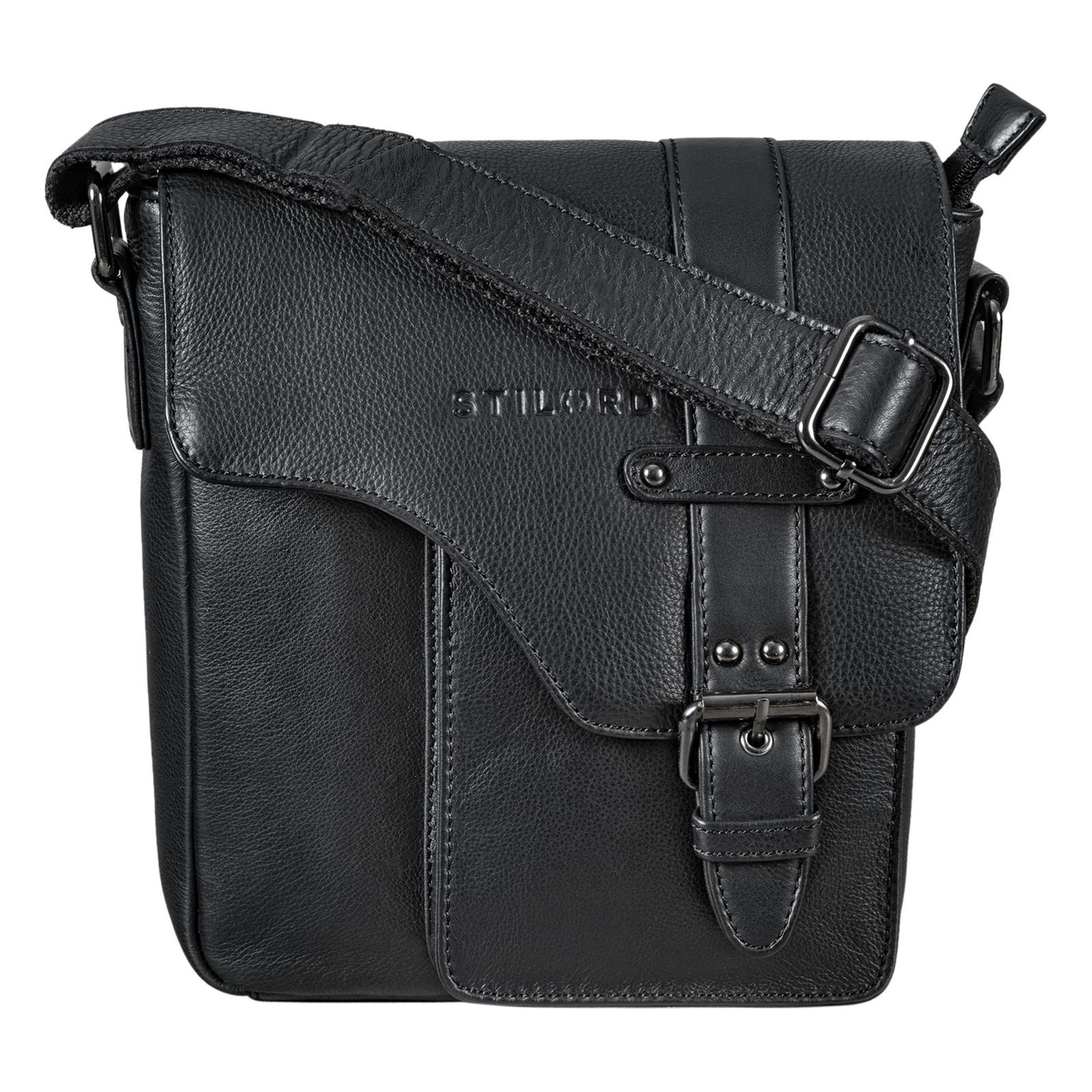 STILORD Schultertasche "Nino" Umhängetasche Leder Mann