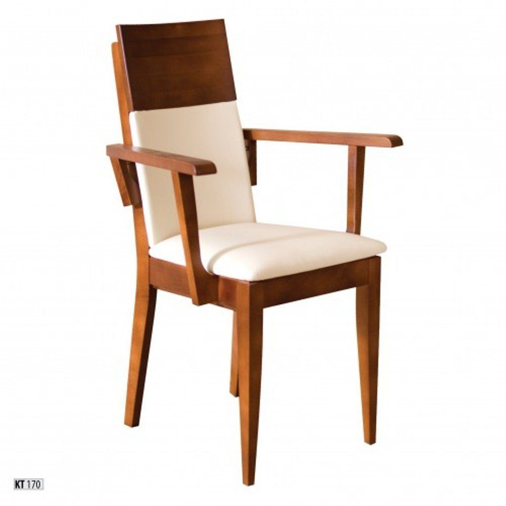 JVmoebel Armlehnstuhl, Stühle Stuhl Lehnstuhl Polster Massiv Holz Textil Holz Sessel Leder Neu Lounge Weiß