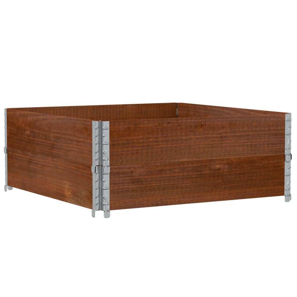 vidaXL Palettenbett Paletten-Aufsatzrahmen 2 Stk. Braun 100x100 Massivholz Kiefer (2-tlg)
