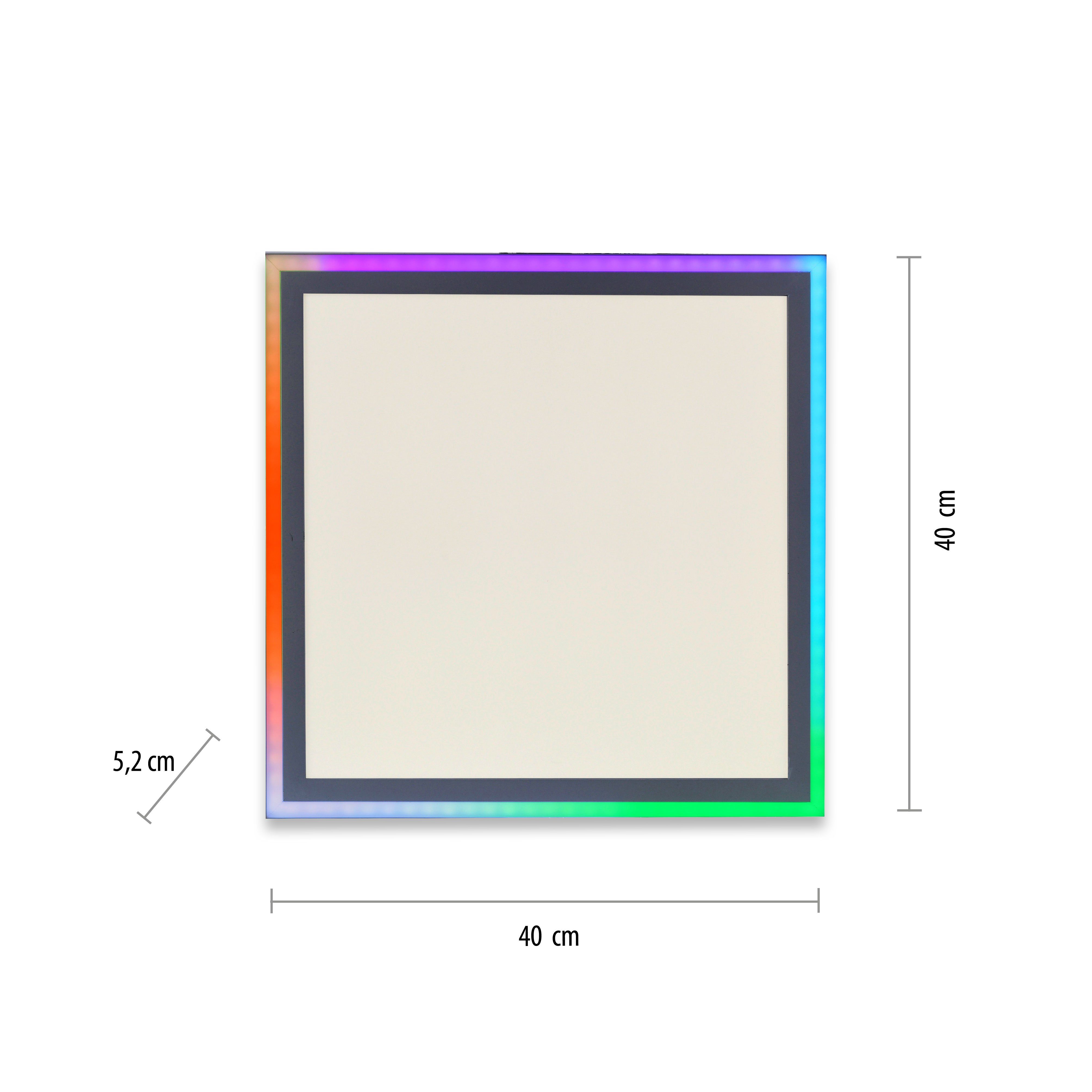 - LED LED, Leuchten integriert, - inkl. Fernbedienung, kaltweiß, RGB-Rainbow, Direkt warmweiß EDGING, Funk CCT über fest dimmbar, Deckenleuchte