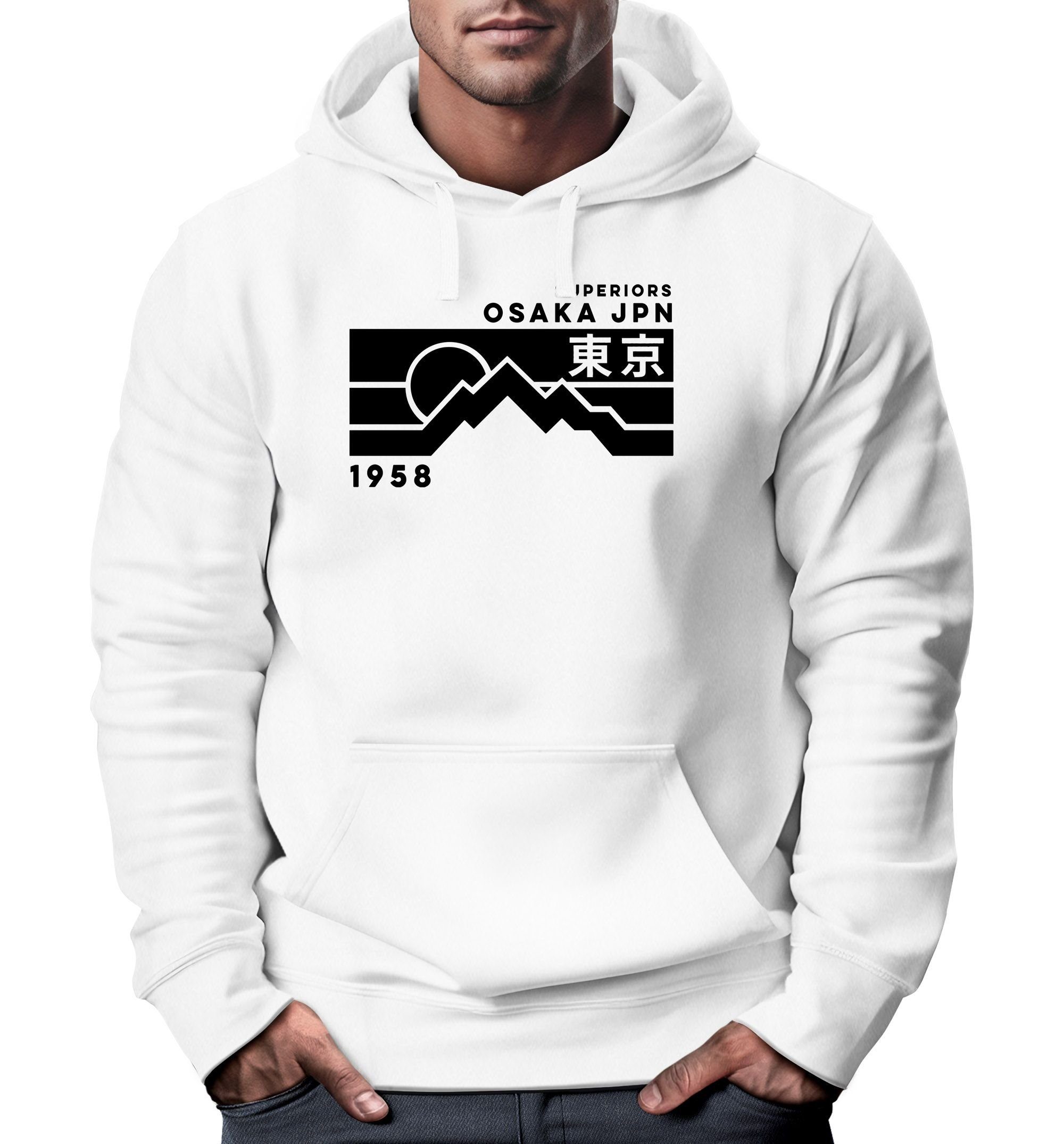 Neverless Hoodie Hoodie Herren Aufdruck Osaka günstig online kaufen
