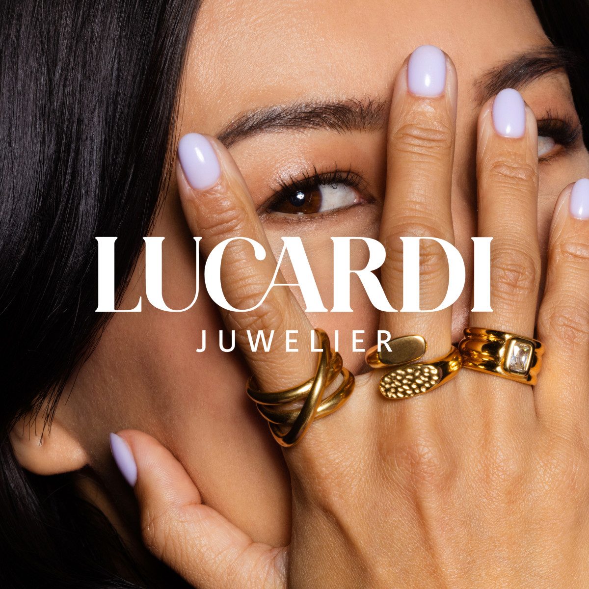 LUCARDI Kette mit Anhänger Halskette - Stahl - Gold - Zirkonia - Damen