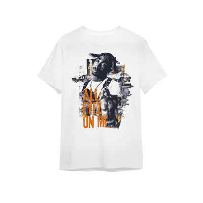 Novux T-Shirt All Eyez On Me 2PAC Herren Tshirt Farbe Weiß (1-tlg) aus Baumwolle