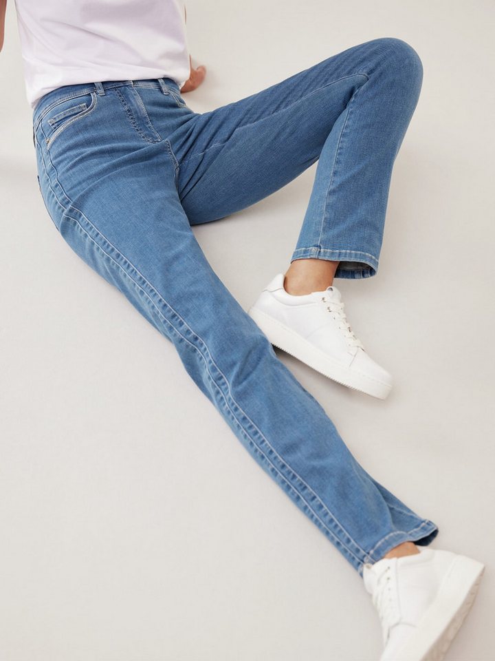 Walbusch Stretch-Jeans Damen Passform-Jeans Feminine Fit Comfort fit, pflegeleicht, atmungsaktiv, Kurzgröße