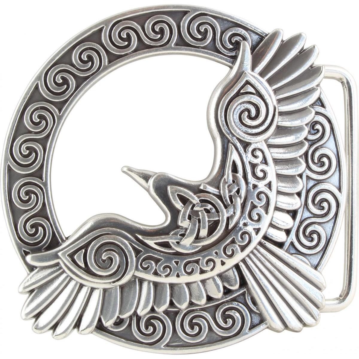 BELTINGER Gürtelschnalle Celtic Crow 4,0 cm - Buckle Wechselschließe Gürtelschließe 40mm - LARP (1-St)