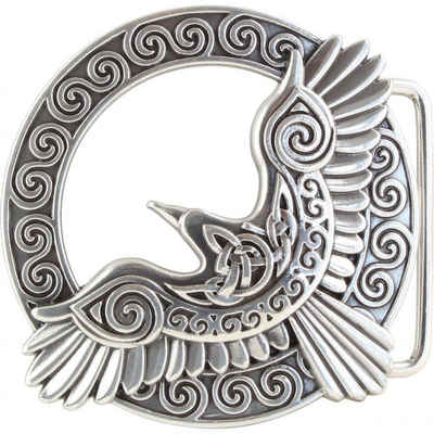 BELTINGER Gürtelschnalle Celtic Crow 4,0 cm - Buckle Wechselschließe Gürtelschließe 40mm - LARP