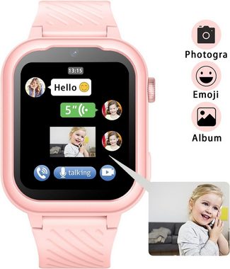 DDIOYIUR Smartwatch (1,83 Zoll, Android iOS), 4G Kinder mit GPS und Telefon Kinder mit WiFi, Videoanruf 2 Kamera SOS