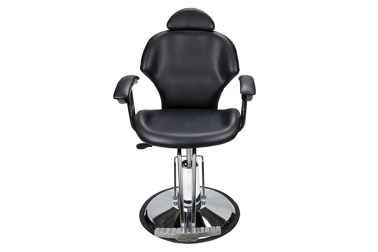 Stuhl Friseurstuhl Kunstleder hydraulischer Schwarz Barberpub SPA Salon Friseursessel Barberpub 8714BK,