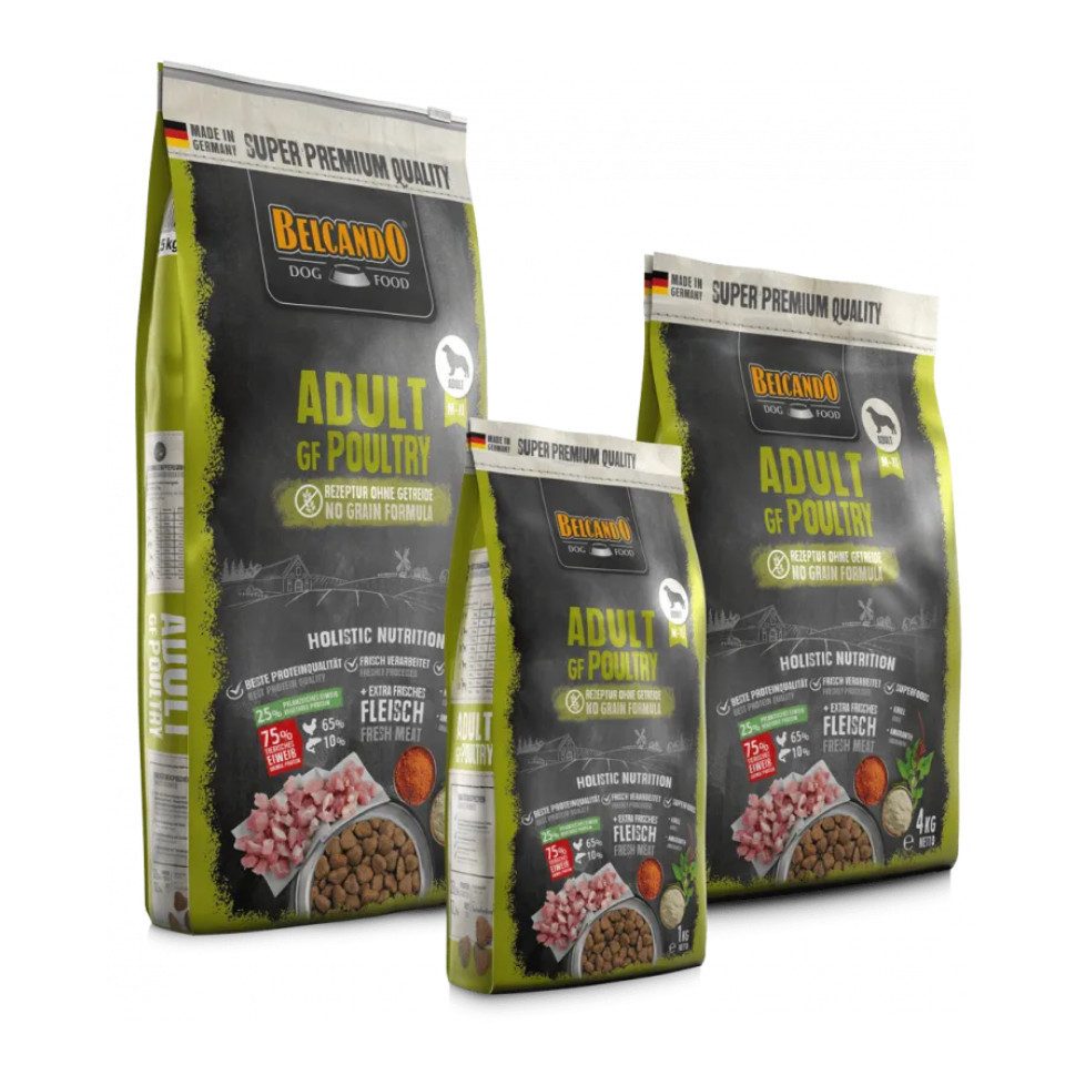 Belcando Adult GF Poultry - getreidefreies Trockenfutter mit 75% Protein, Trockenfutter für: Hunde