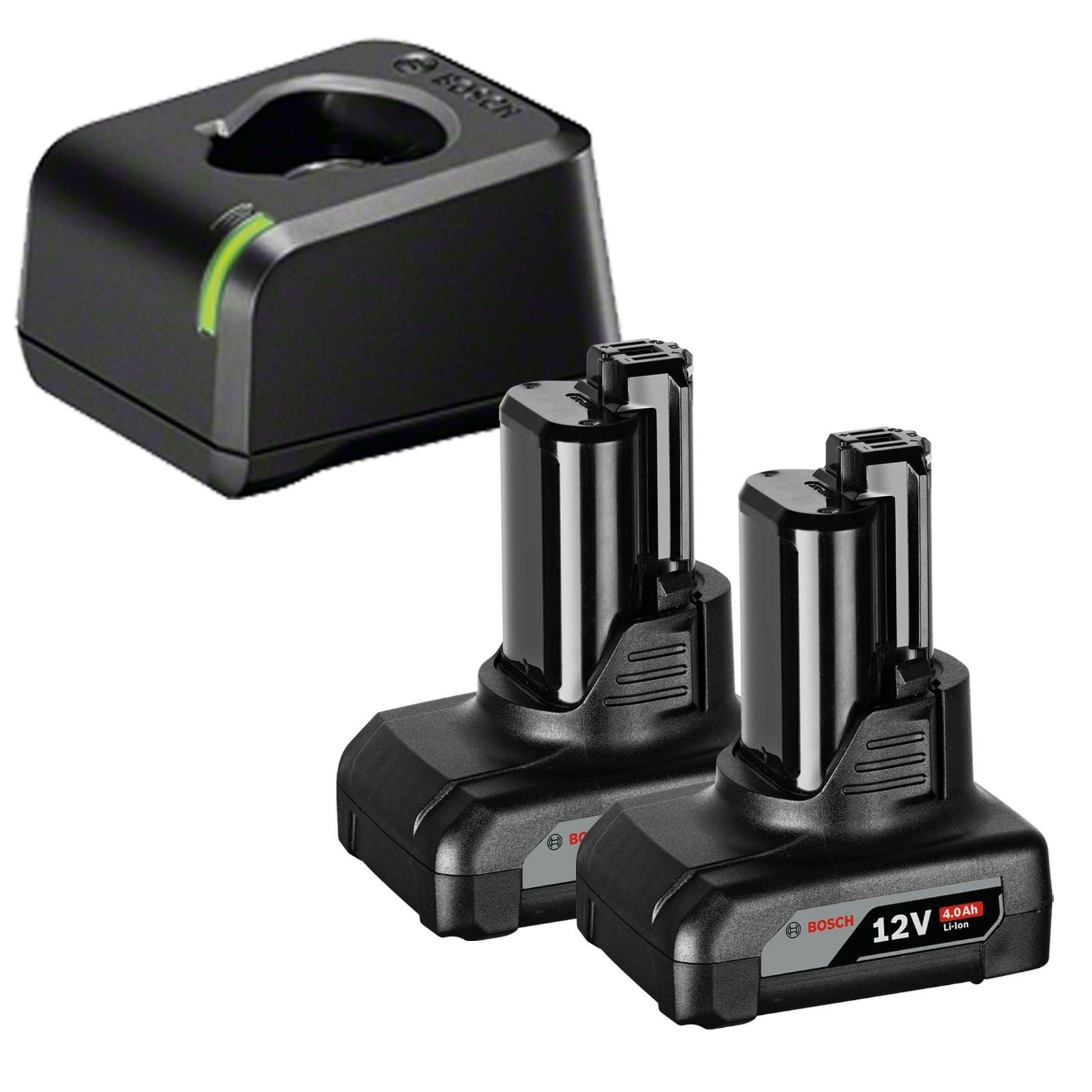 BOSCH Bosch Akku-Starter-Set GBA 12 Volt / 2x 4,0 Ah + Schnellladegerät GAL Werkzeug-Akku-Ladetechnik