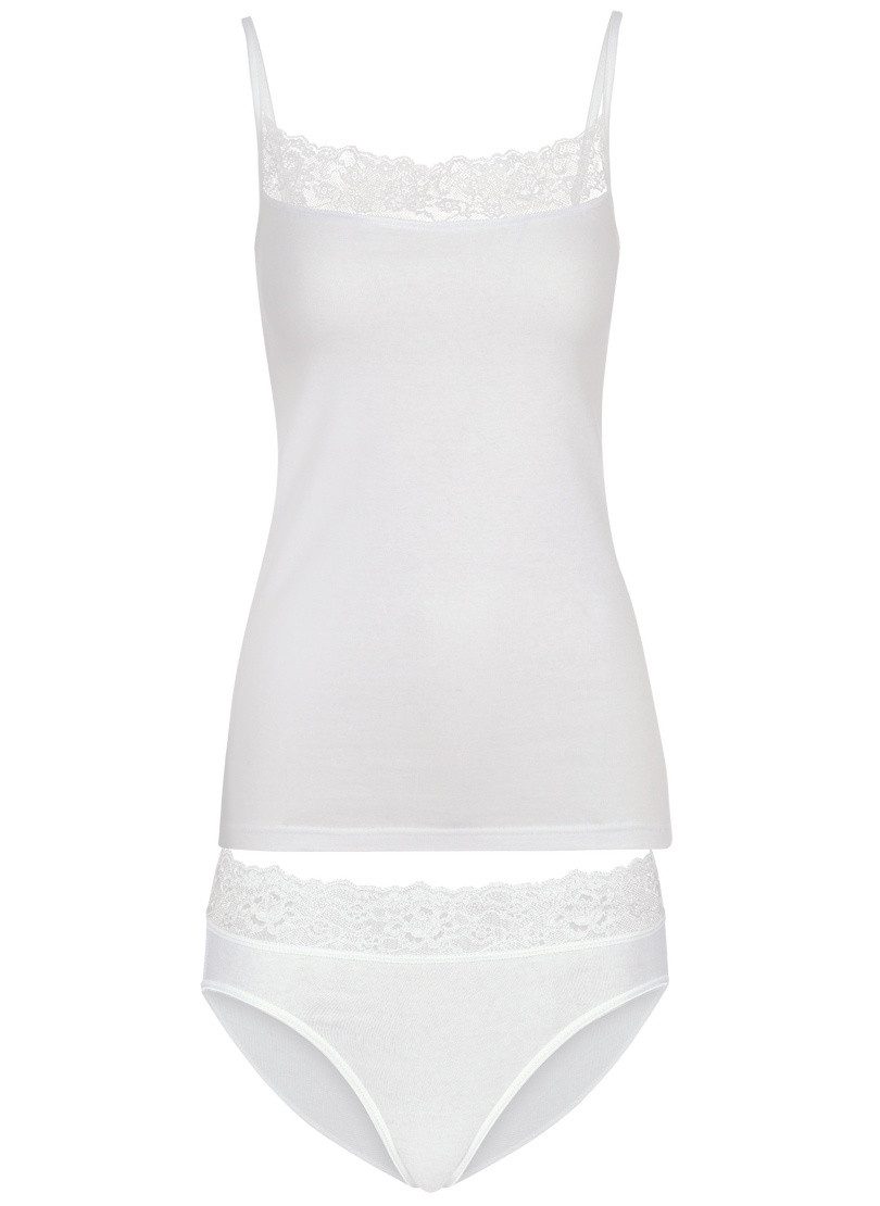 Trigema Unterhemd TRIGEMA Unterwäsche-Set mit Spitze (1-St)