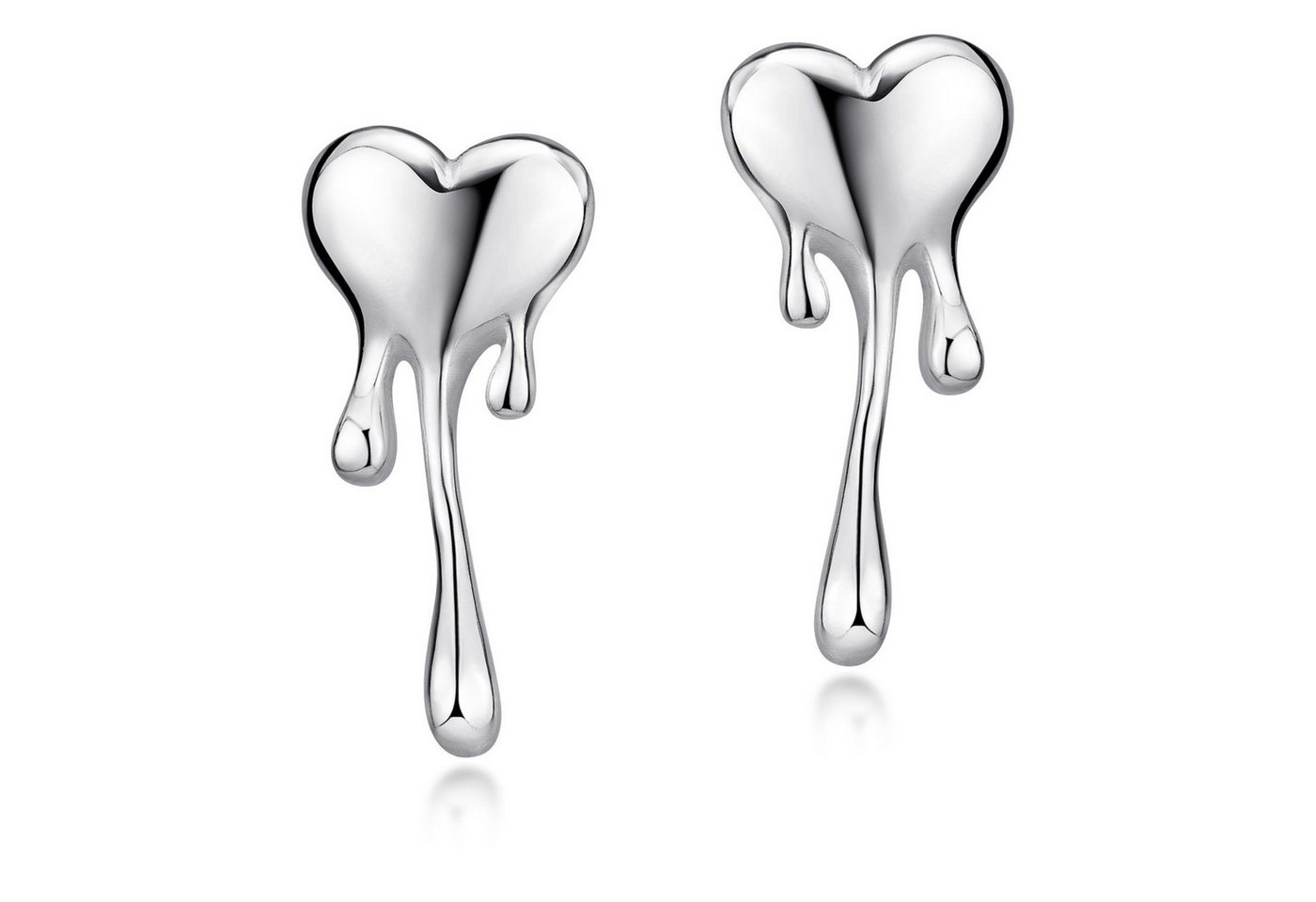 Materia Paar Ohrstecker Damen Tränendes / Tropfendes Herz SO-263, 925 Sterling Silber